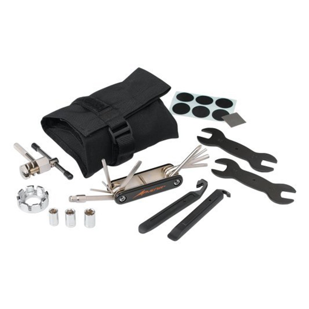 Portable Roll-Up Bicycle Repair Tool Kit - 16-in-1 Bike Maintenance Tools for Road & Mountain Bikes - Compact Cycling Accessories for On-the-Go Repairs & Emergency Fixes (Perfect for Commuting, Touring & Trail Riding)