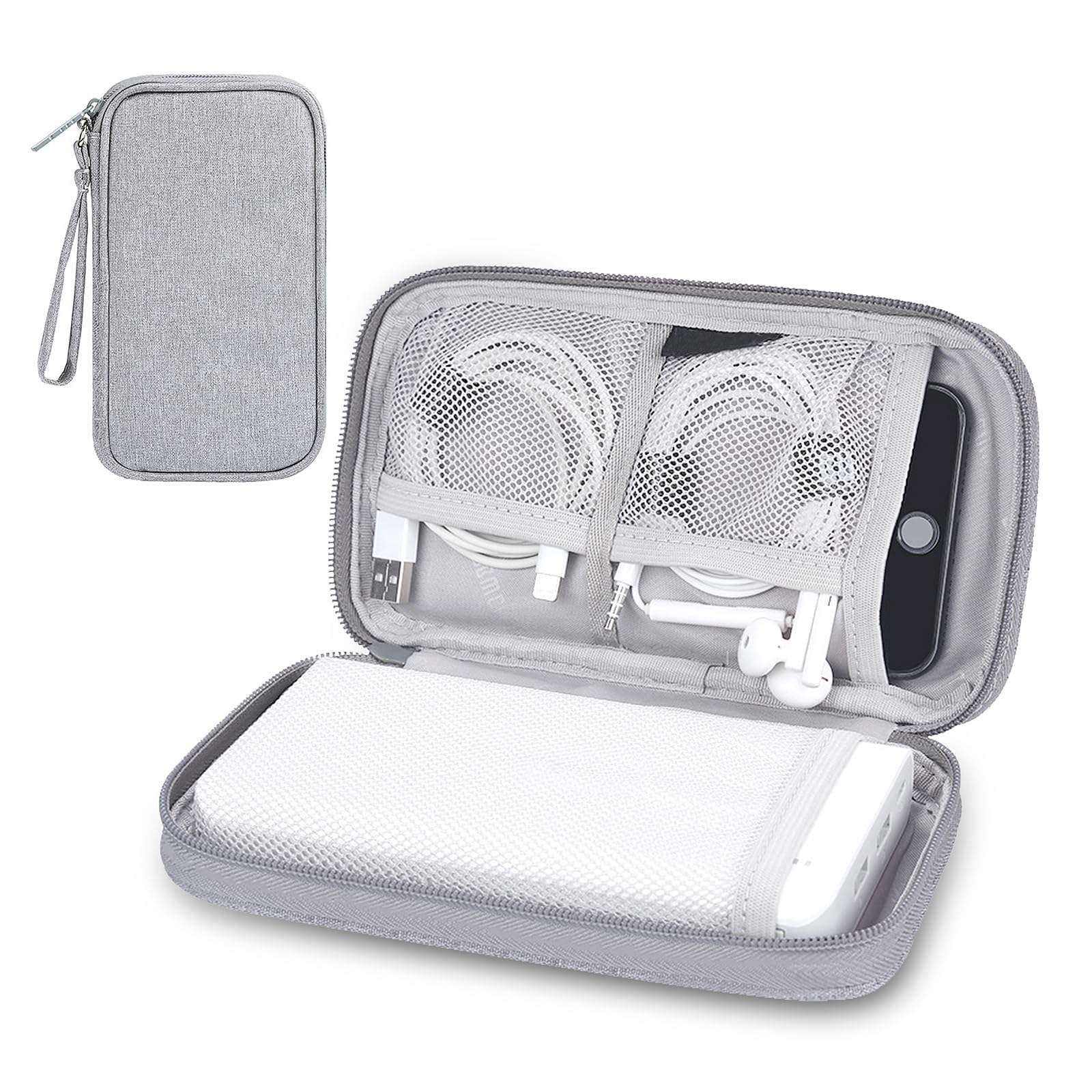 MHYMX Electronics Travel Organizer Bag - Portable Tech Accessories Case for Cables, Power Bank & USB Charger | Compact Cable Management Pouch for Travel, Office & Daily Use
