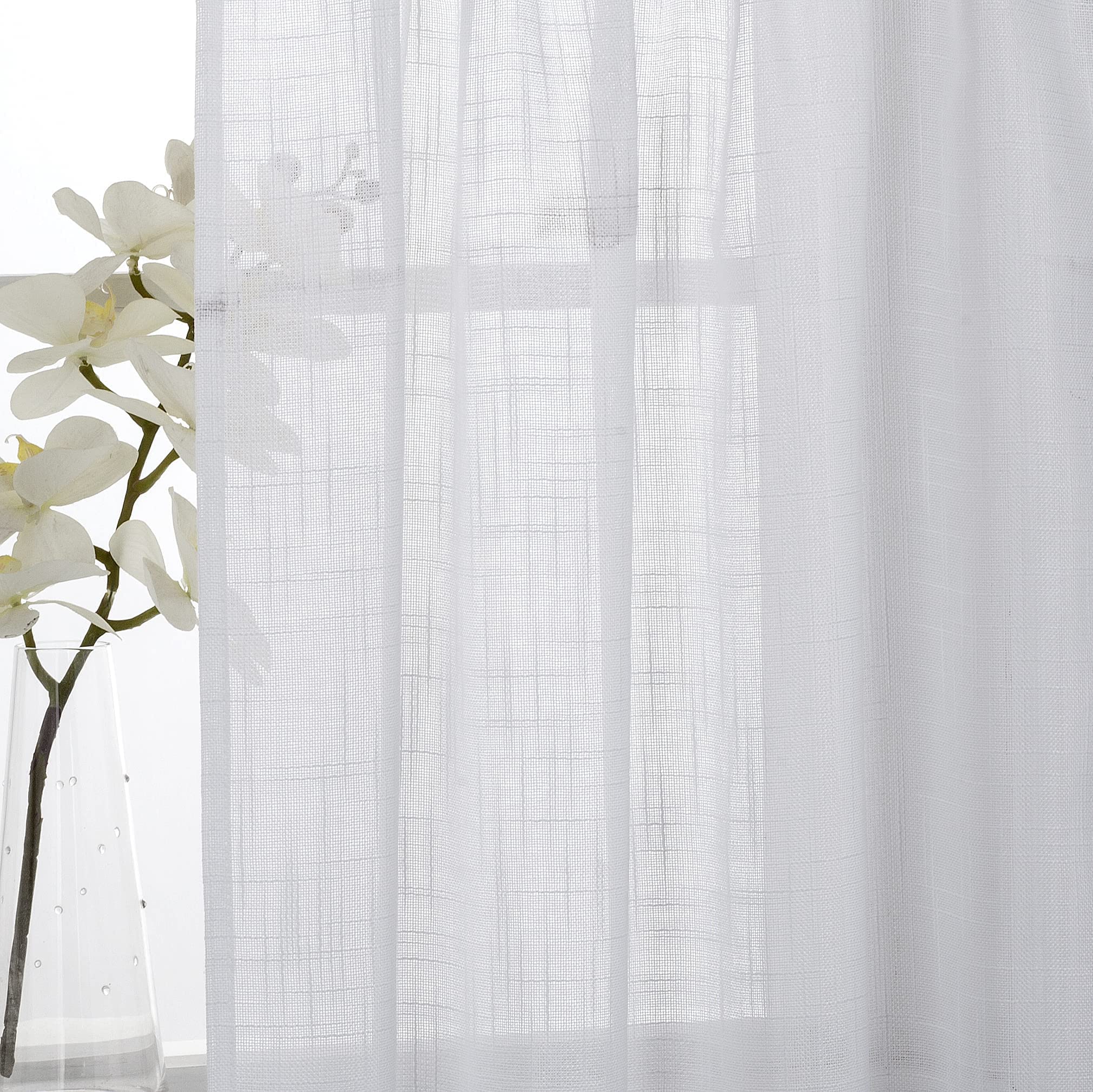 Diamond Home Linens 36 Inch Semi Sheer Kitchen Curtains - White Tier Window Treatment for Kitchen, Bathroom, or Small Windows, Perfect for Modern and Cozy Spaces
