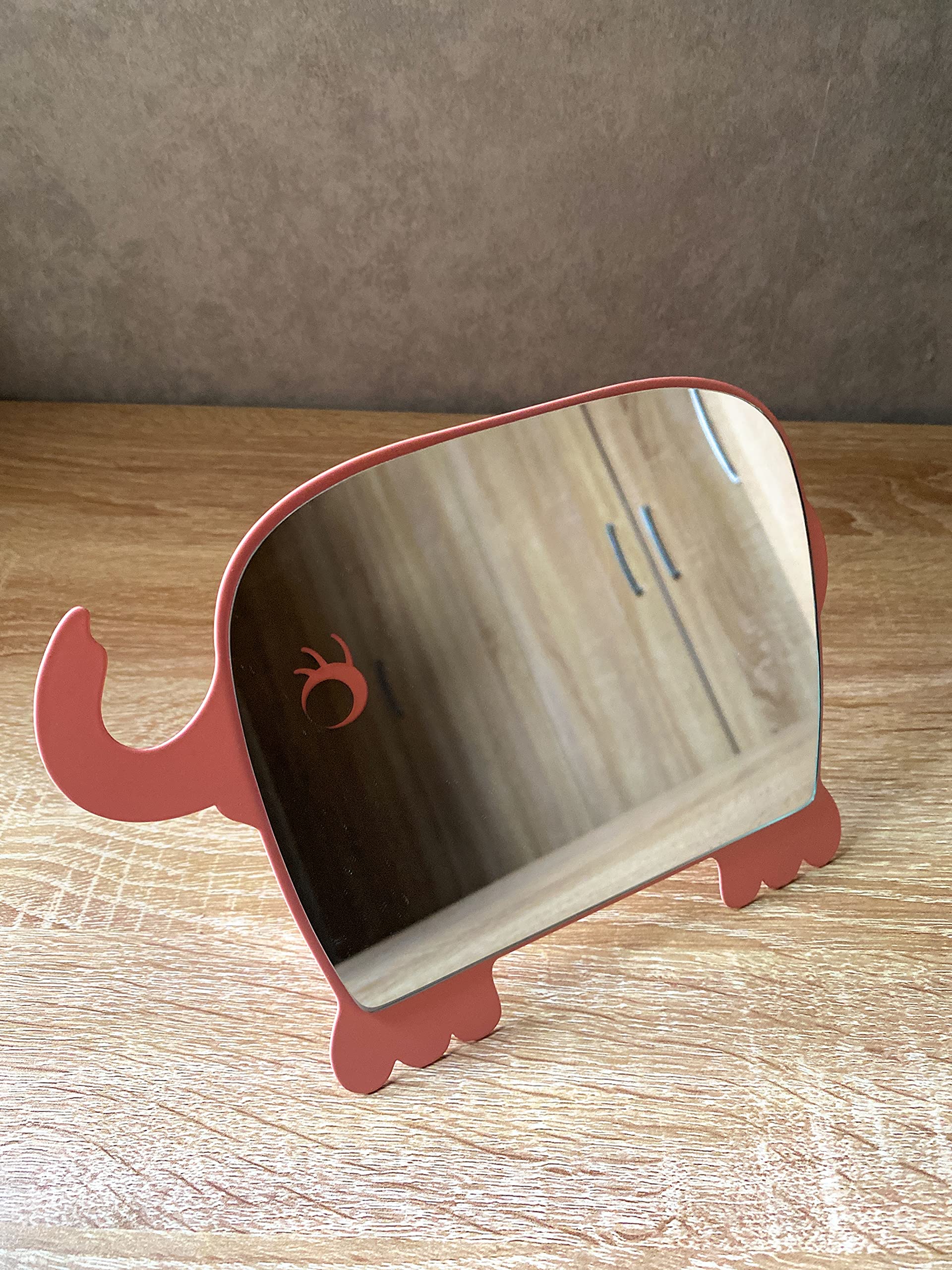 Cute Pink Animal Shape Compact Makeup Mirror for Girls - Portable Desktop Mirror with Stand, Perfect Gift for Daughter, Birthday, Kids Room Decor & Travel Beauty Essential