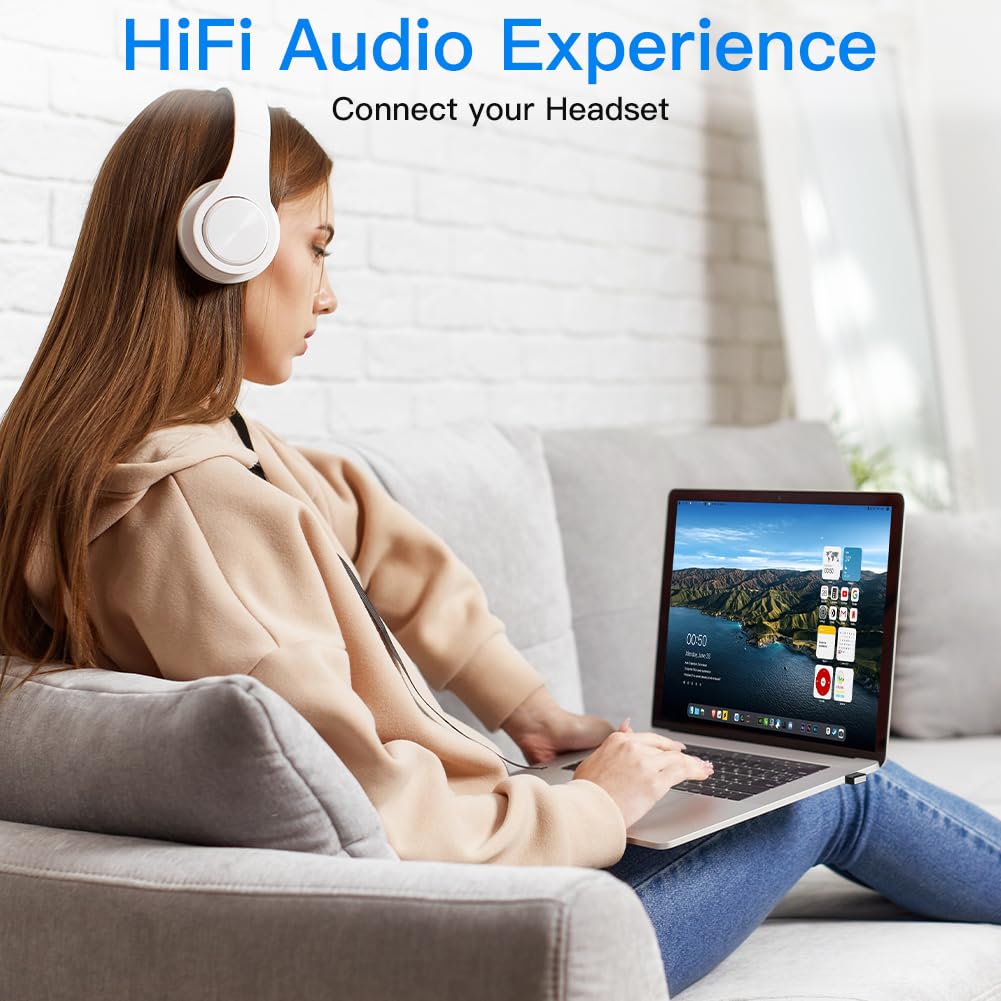 AXFEE USB Bluetooth 5.3 Adapter for PC Laptop Desktop - Wireless Bluetooth Dongle Receiver Compatible with Windows 11/10/8.1 - Works with Game Controllers, Headsets, Phones, Keyboards & Mice - Plug and Play - Ideal for Gaming, Office Work & Home Entertainment
