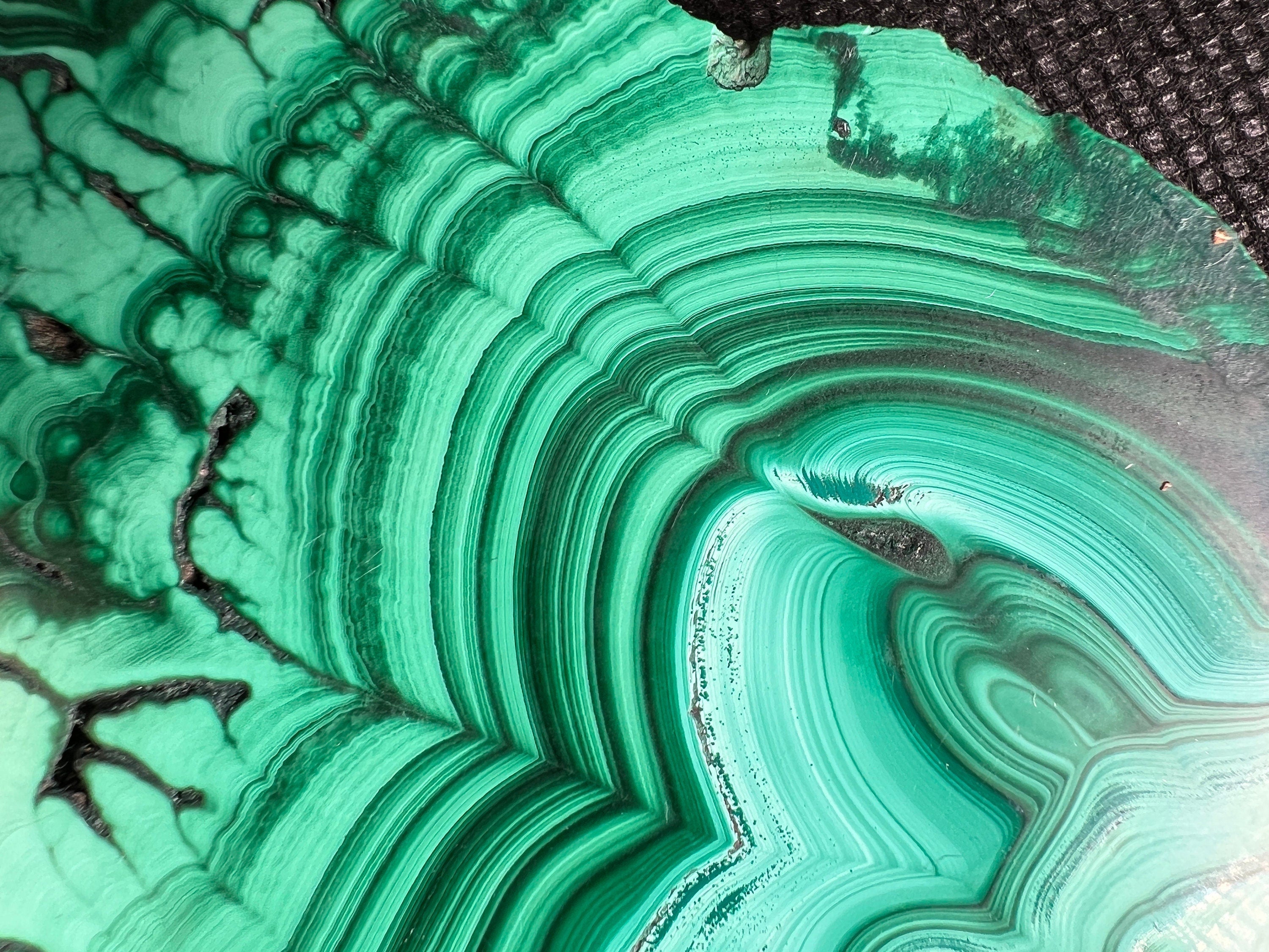Premium Green Malachite Crystal Slab - Natural Stone for Jewelry Making, Healing Crystals, Unique Gifts & Home Decor (50414) | Perfect for Meditation Spaces, Crystal Collections & Spiritual Healing