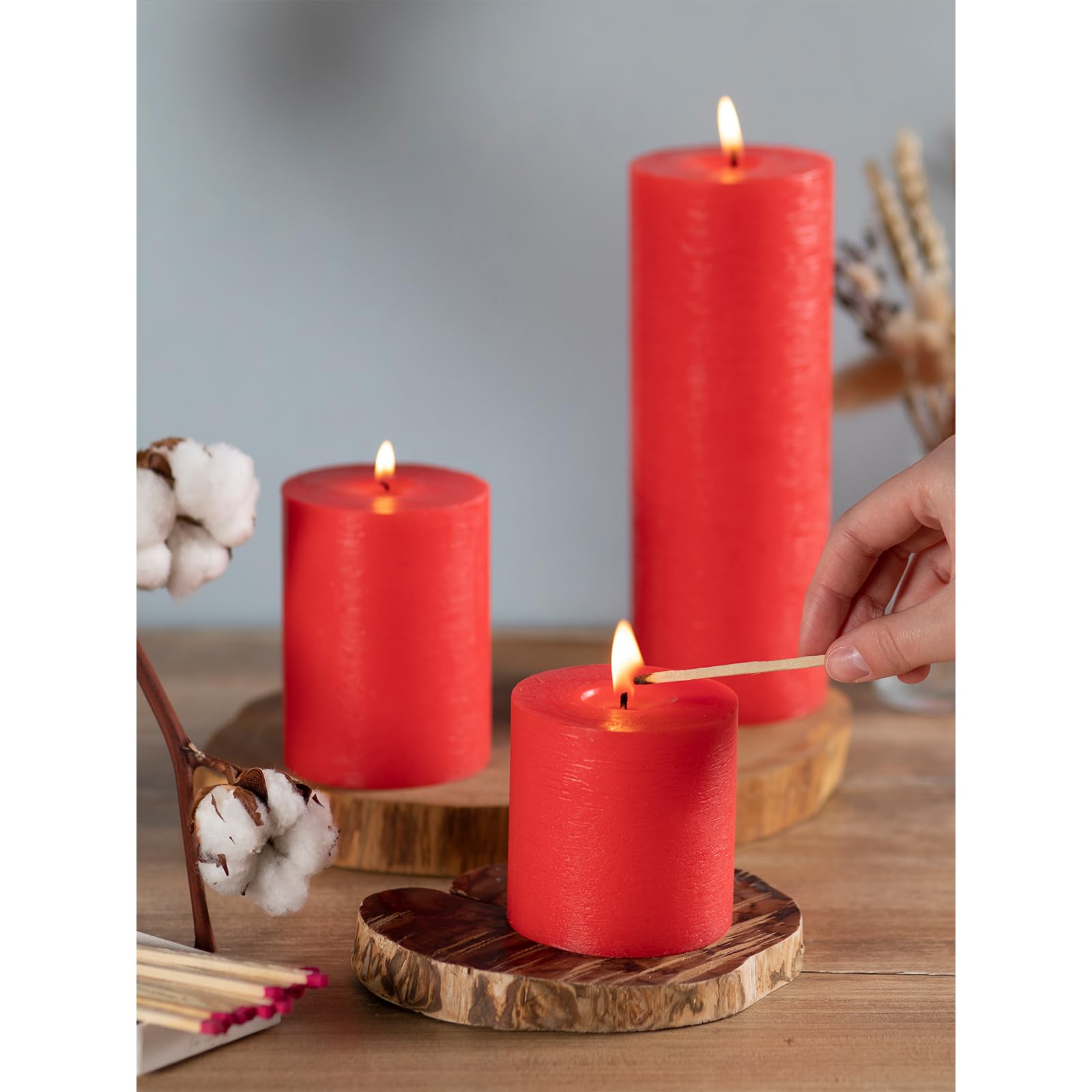 CANDWAX 3-Pack Pillar Candles 3