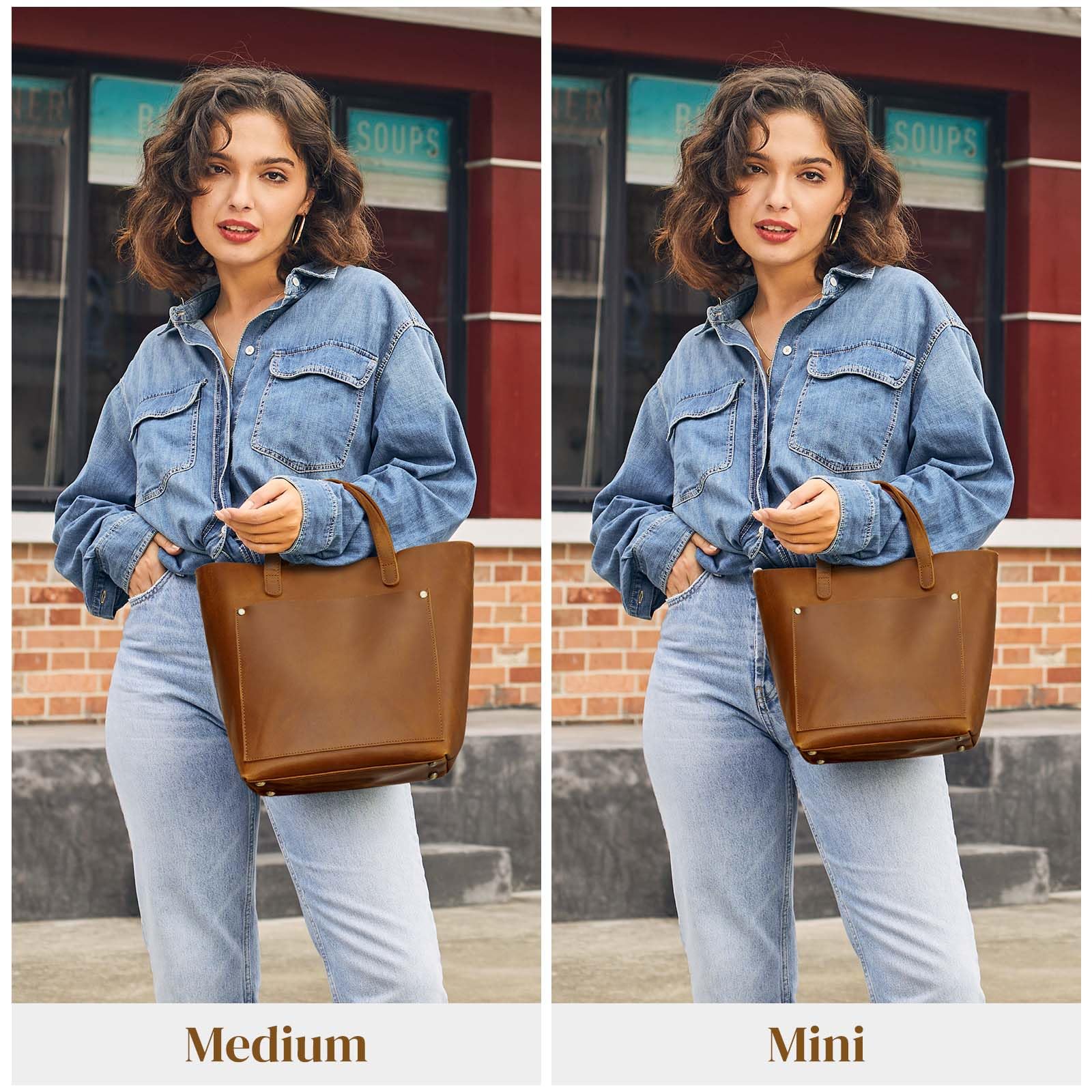 S-ZONE Genuine Leather Mini Crossbody Tote Bag for Women - Stylish Top Handle Shoulder Purse with Inner Zipper Pouch | Perfect for Work, Travel & Everyday Use