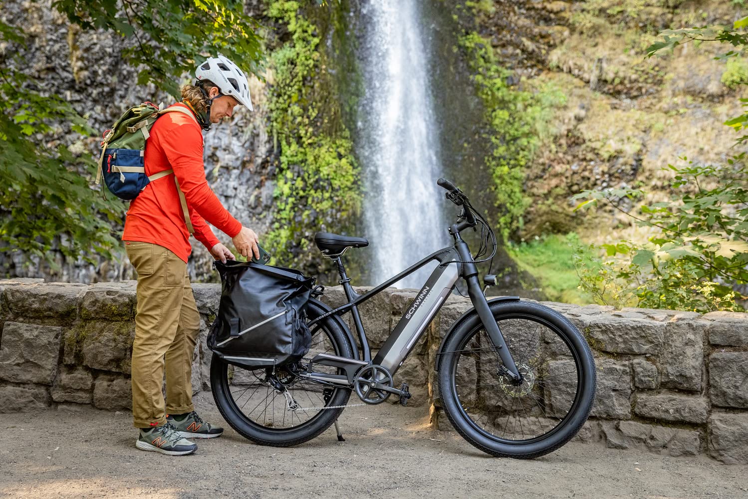 **Schwinn Bike Pannier Bag - Waterproof Bicycle Storage Accessory for Phone, Snacks & Wallet - Easy Mount Bike Rack Attachment - Perfect for Commuting, Groceries & Outdoor Adventures**