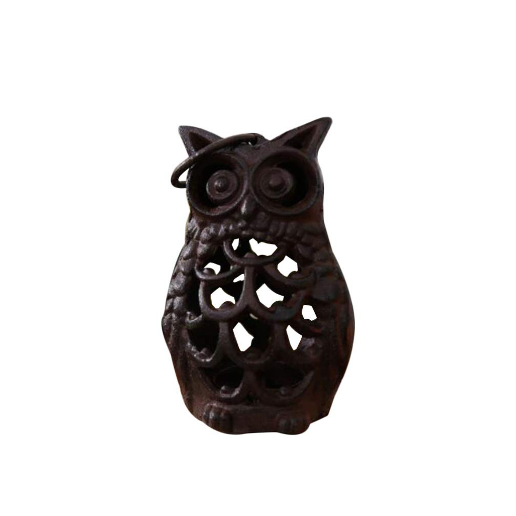 Yardwe Cast Iron Owl Candlestick Holder - Heavy Duty Animal Tea Light Candle Stand for Tabletop, Coffee Table, Home Decor - Perfect for Romantic Dinners, Wedding Centerpieces & Cozy Living Room Ambiance