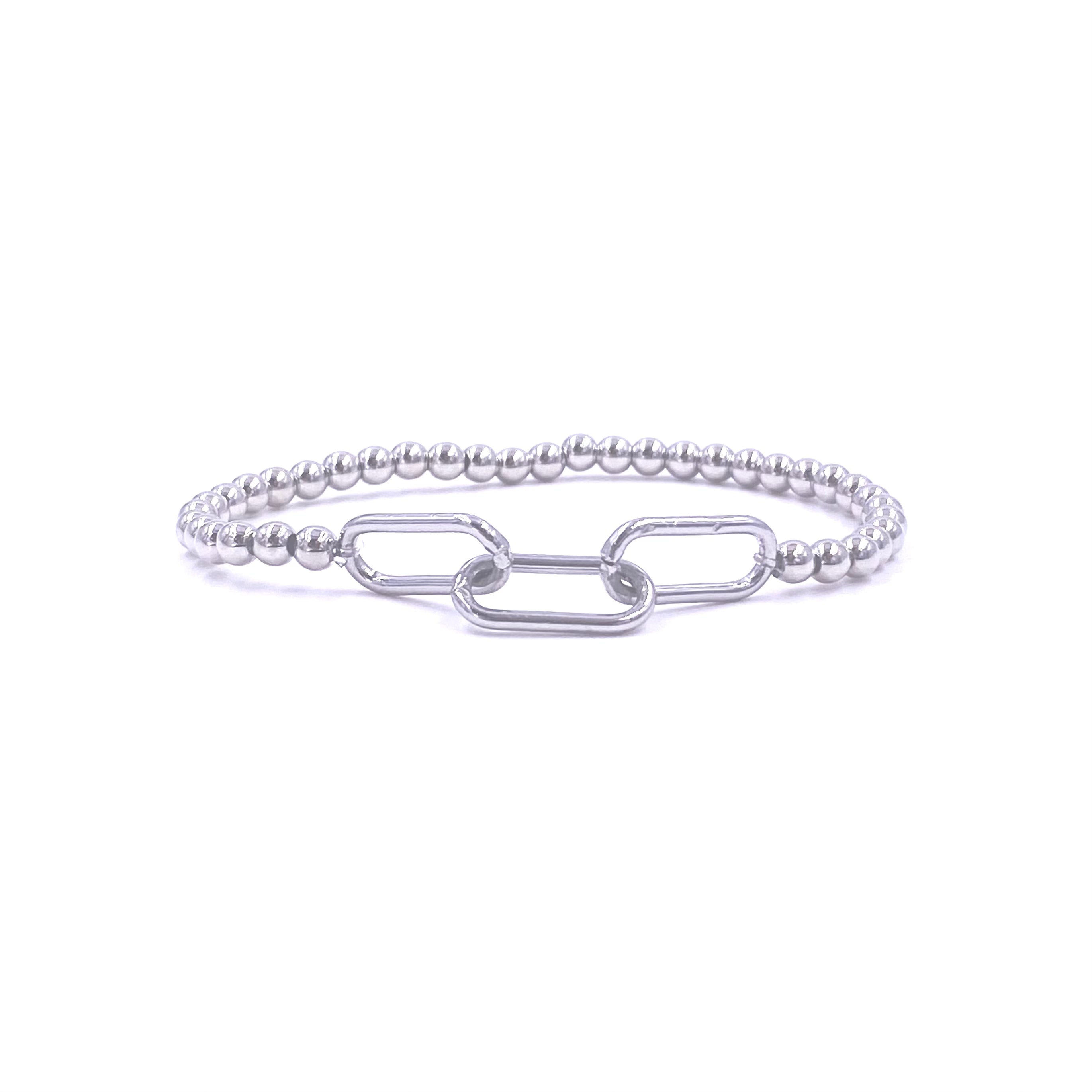 Ashley Gold Stainless Steel Beaded Ball Mixed Link Bracelet - Elegant Gold Plated Jewelry for Women, Perfect for Parties, Weddings & Everyday Wear