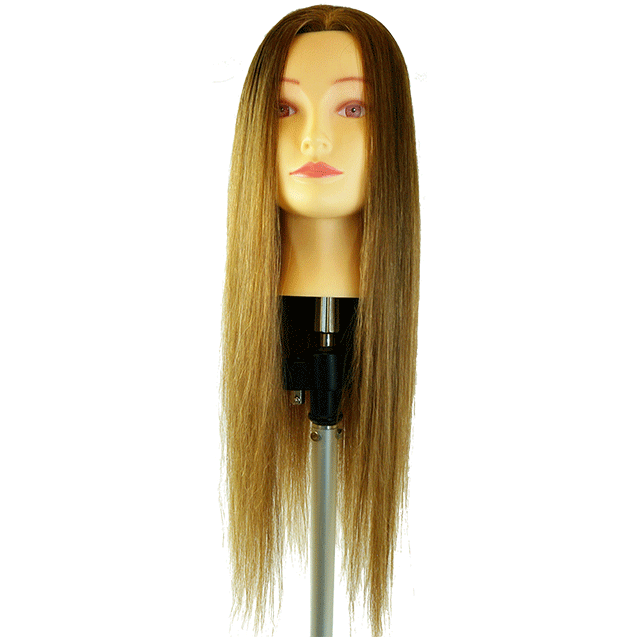 52cm Real Human Hair Mannequin Head for Hairstyling Practice & Salon Training - Perfect for Wigs, Cutting, Coloring & Styling