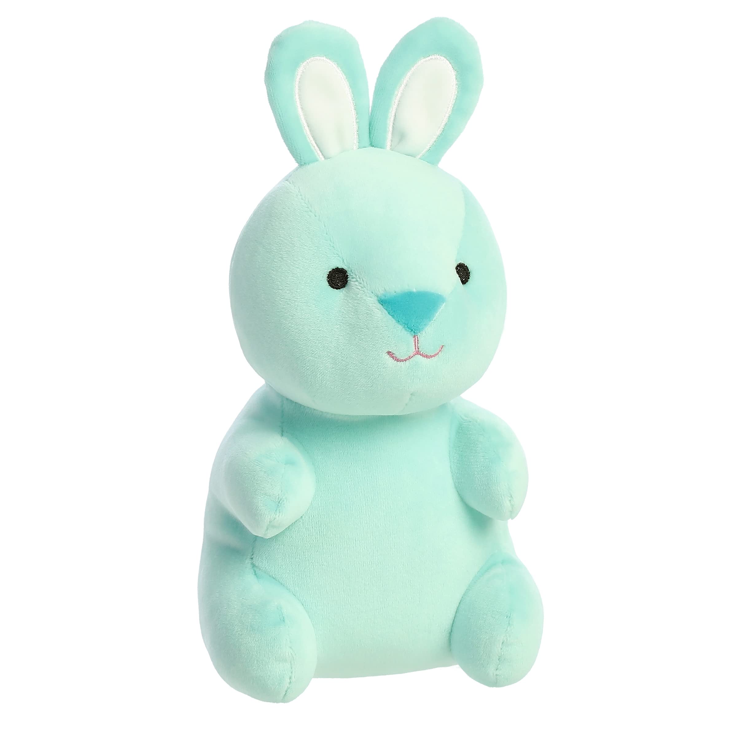 Aurora® Vibrant Spring Gummy Bunny Plush Toy - 7.5 Inch Mint Green Stuffed Animal for Easter Decor & Kids Play | Soft Cute Bunny Doll for Nursery, Gift Baskets & Spring Home Decoration