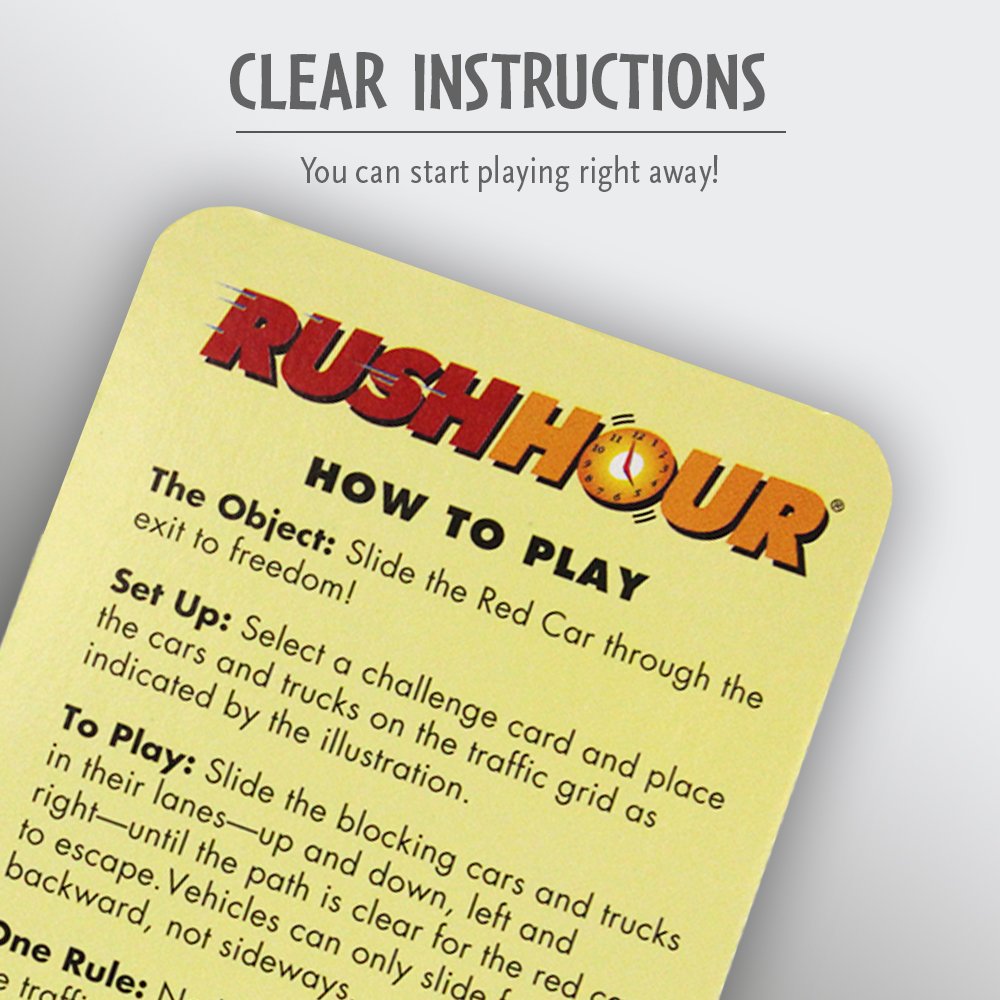 Think Fun Rush Hour Traffic Jam Logic Game - Fun Brain Teaser Puzzle for Kids & Adults - Perfect for Family Game Night & Classroom Learning Activities