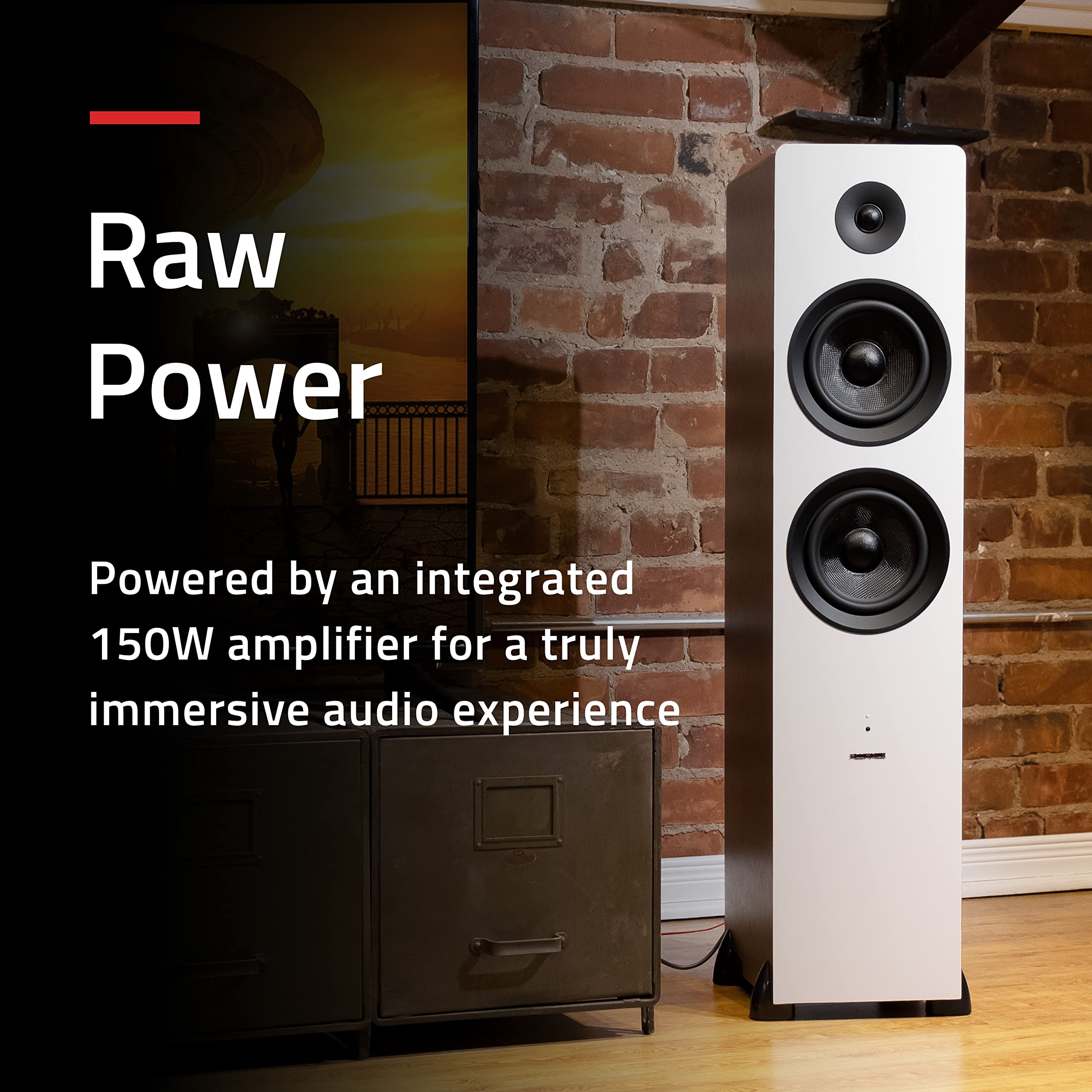 Fluance Ai81 Powered Floorstanding Tower Speakers & DB10 10