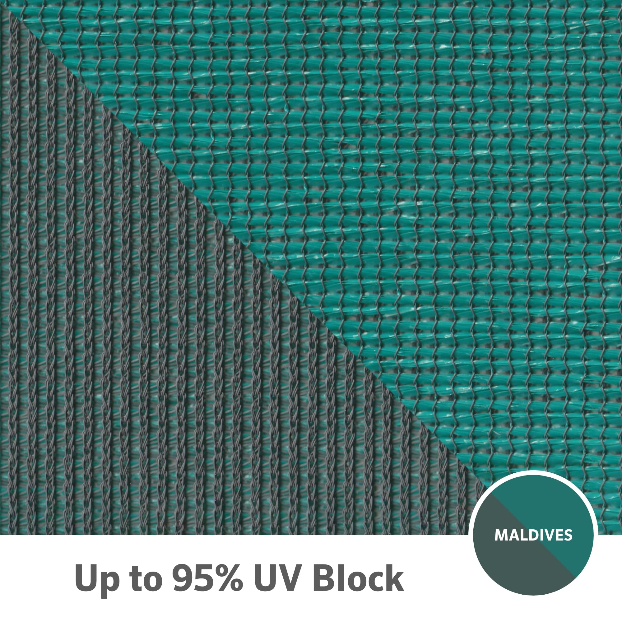 Coolaroo 95% UV Block Dualshade Iridescent Outdoor Sun Shade Sail 12' Square with Hardware Kit - Perfect for Patio, Garden, Pool, Backyard & Outdoor Living Spaces | Maldives Color | Sun Protection & Stylish Shade Solution