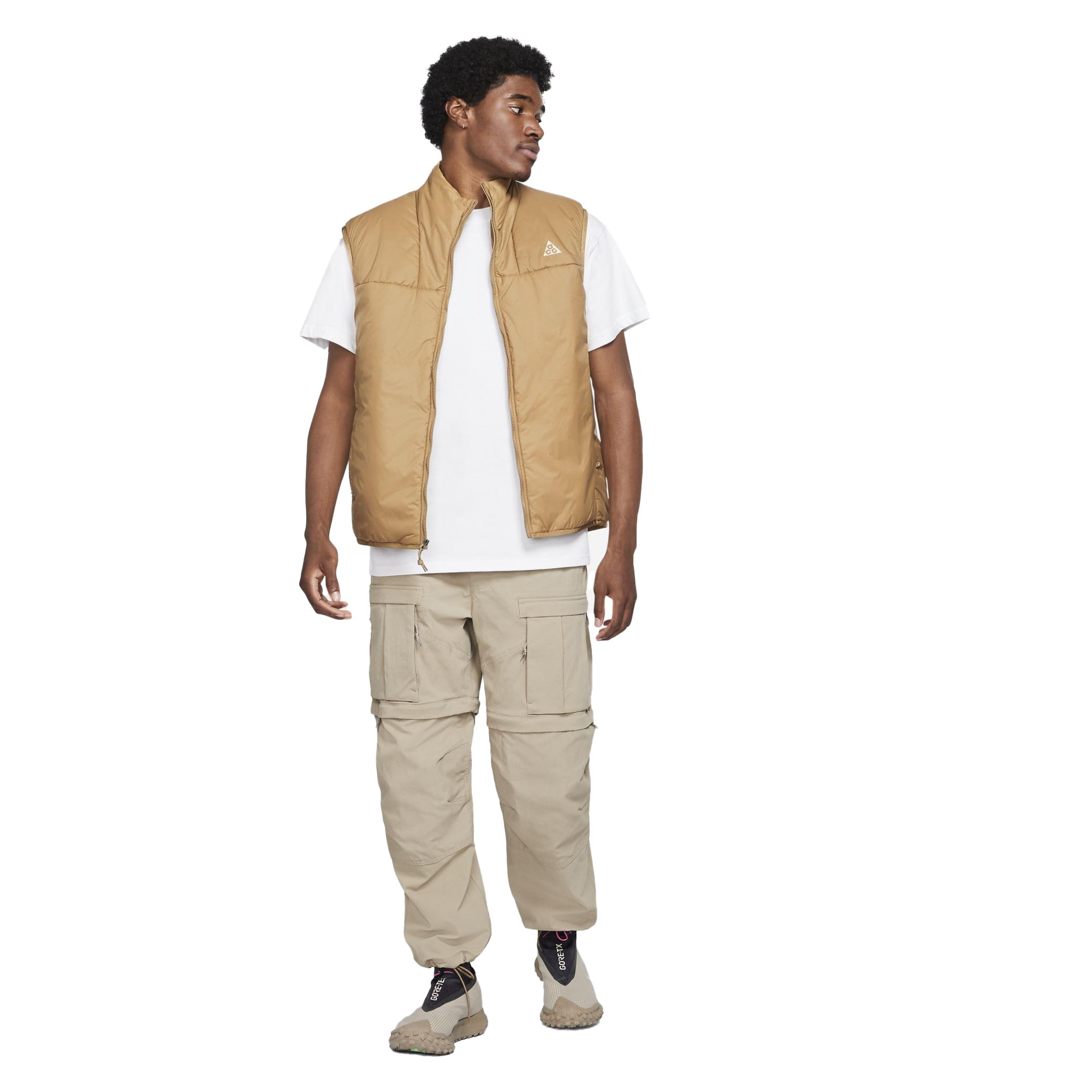 Nike ACG Rope De Dope Men's Lightweight Hiking Vest - Small, Golden Beige - Perfect for Outdoor Adventures & Trail Running