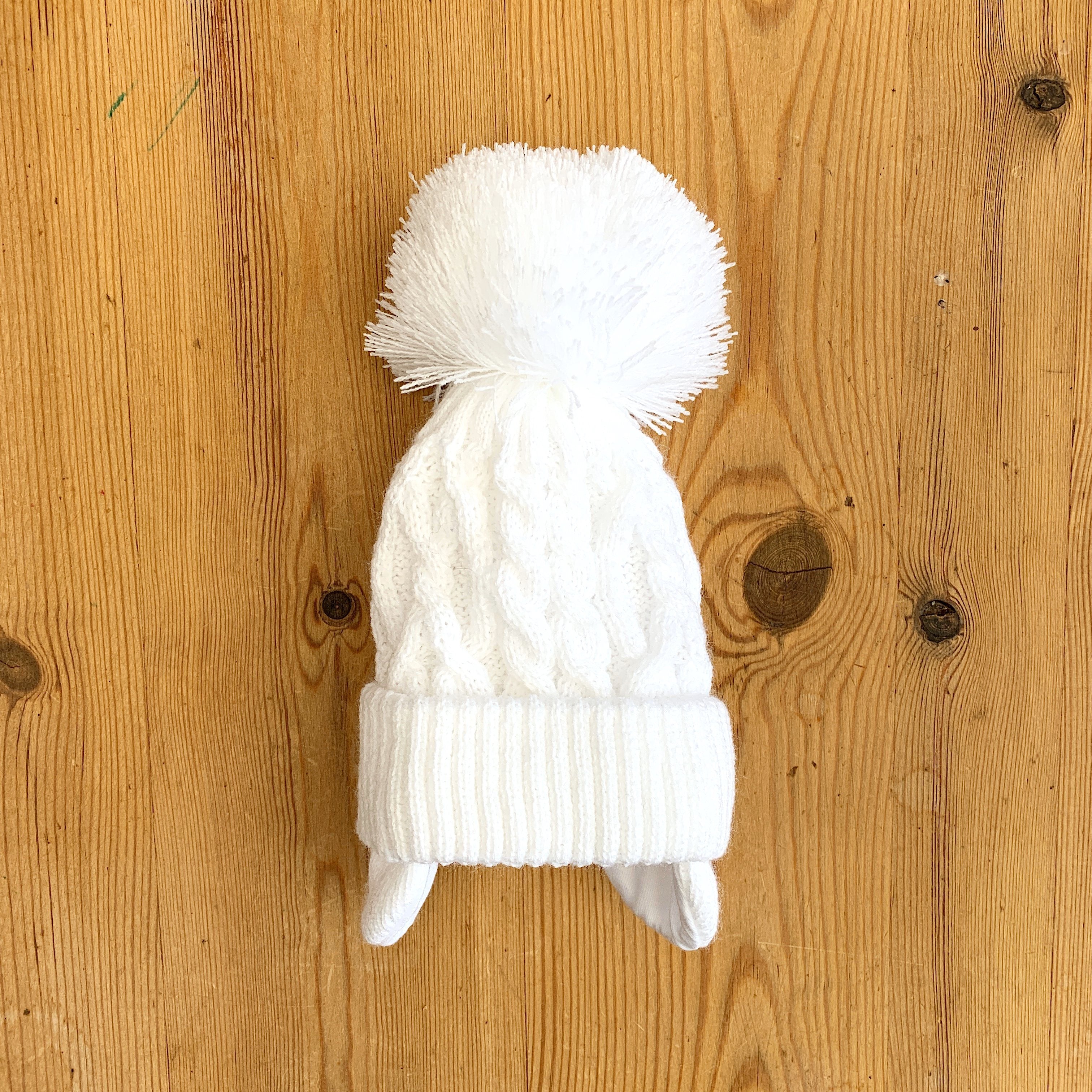 Cozy Cable Knit Pom Pom Hat with Ear Flaps - Winter Beanie for Women & Men - Perfect for Skiing, Snowboarding & Cold Weather Activities