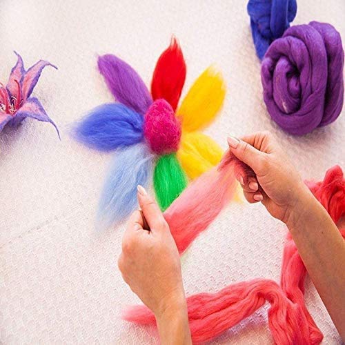 25-Color Wool Roving Needle Felting Kit - Complete Starter Set with Felting Tools & Instruction Guide | DIY Felted Animals, Home Decor & Craft Projects
