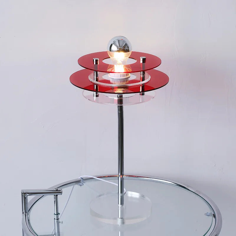 Vintage Multicolor LED Table Lamp - Adjustable Brightness & 16 Color Options for Bedroom, Living Room, or Office Decor