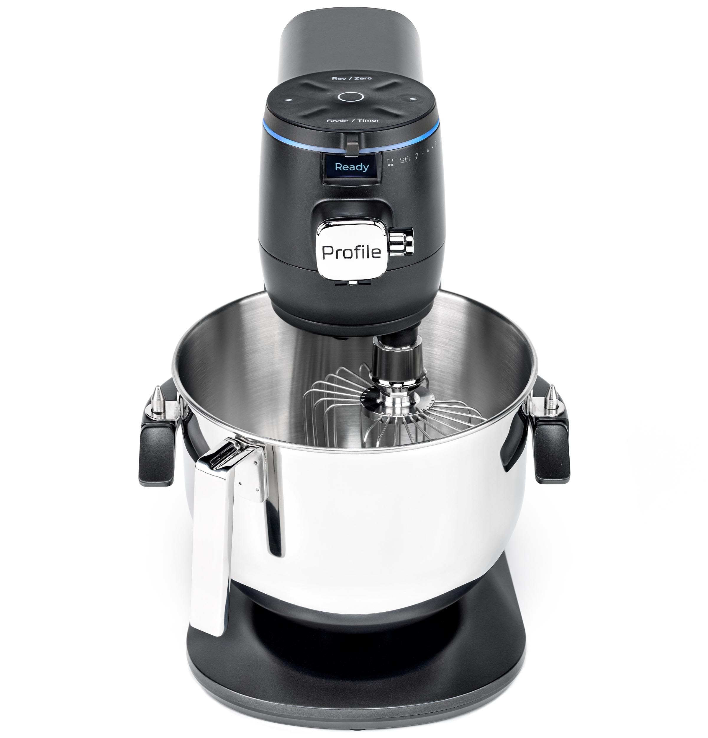 GE Profile Smart Stand Mixer with Built-In Smart Scale & Auto Sense Technology - 7qt Stainless Steel Bowl, 11 Speed Settings, Includes Dough Hook/Beater/11-Wire Whip - WiFi Connected Carbon Black Mixer for Baking Bread, Cookies & Cakes - Perfect for Home Bakers & Professional Kitchens