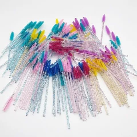 50pcs Disposable Eyelash Mascara Brushes - Pink Delicate Makeup Tools for Women | Perfect for Lash Extensions, Salon Use & Home Makeup Application
