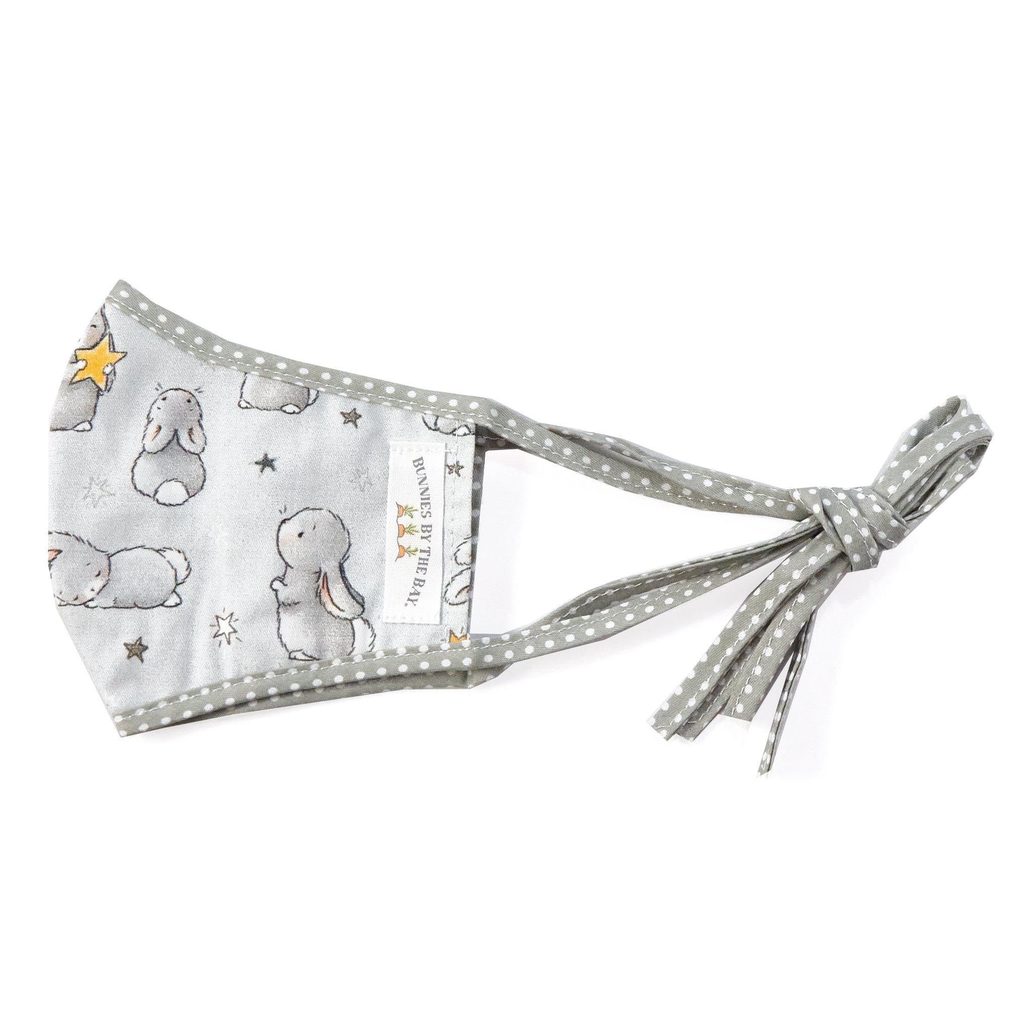 Bloom Bunny with Stars Cloth Face Mask for Adults & Kids - Reusable Washable Fabric Mask for School, Travel & Daily Protection