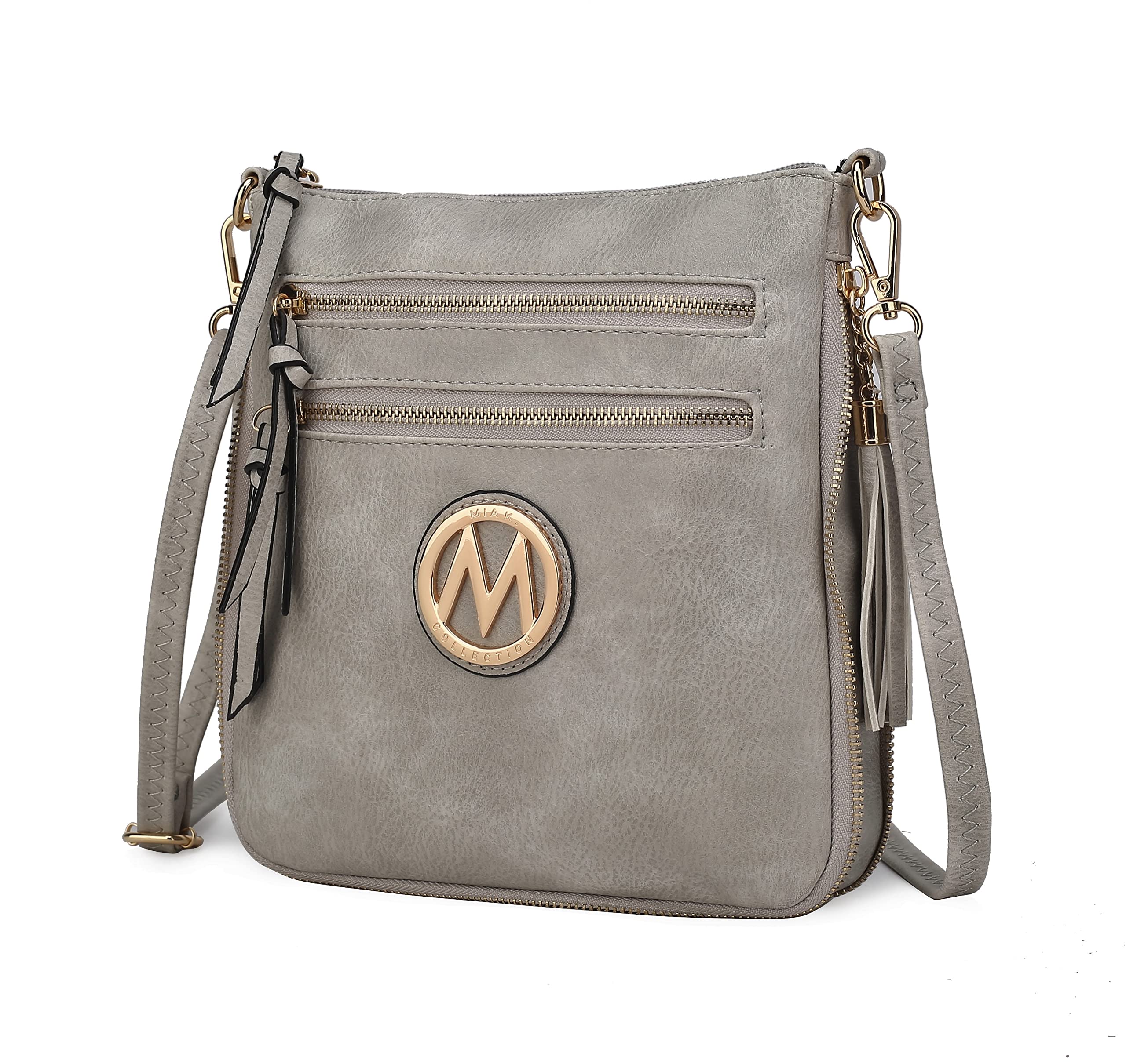MKF Women's Crossbody Bag - Stylish PU Leather Expandable Messenger Purse with Shoulder Strap - Fashionable Pocketbook Handbag for Work, Travel & Everyday Use