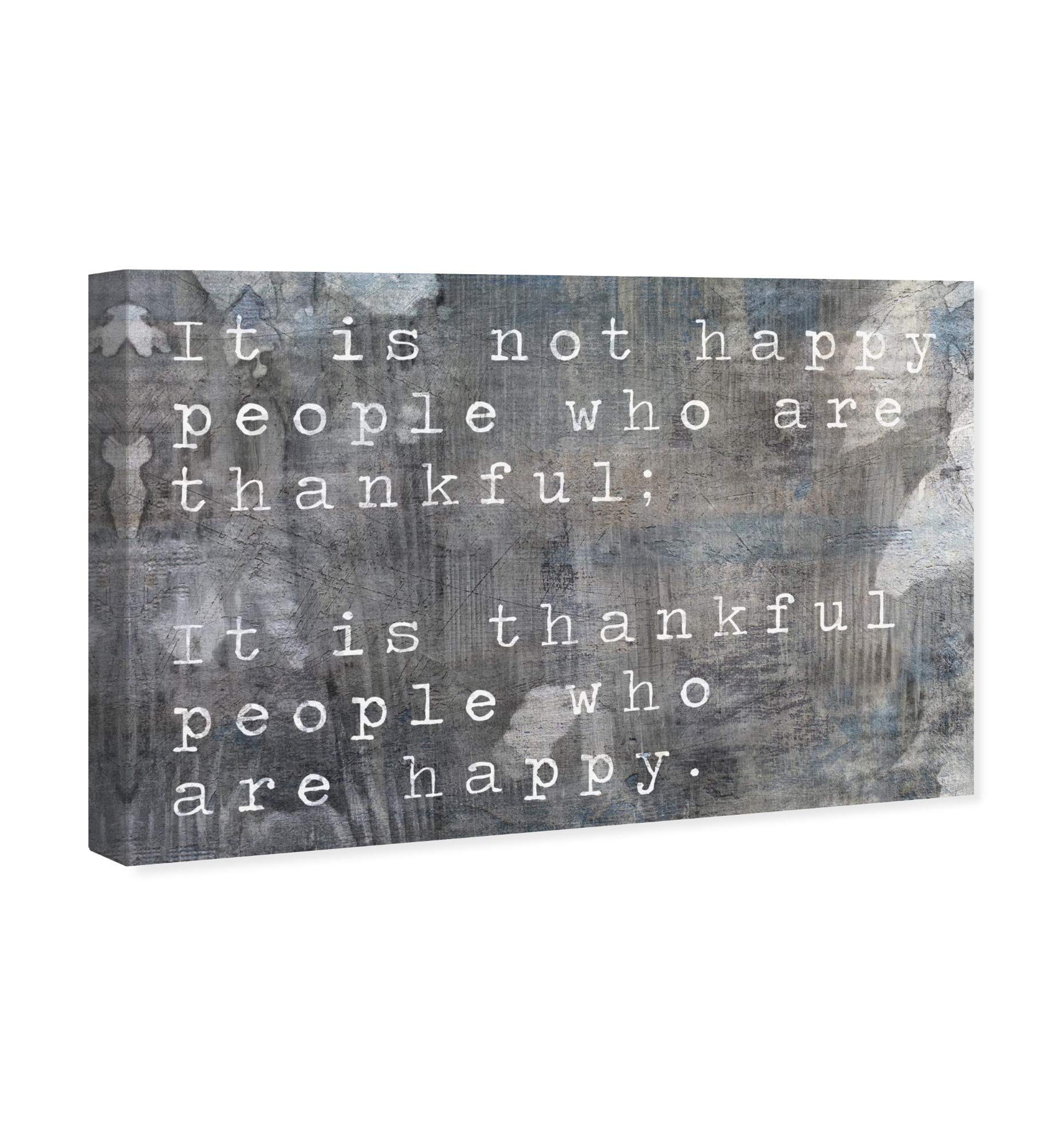 Happy People Wall Art Canvas Print - 15x10 Inch Gray Typography Quote Home Decor by Oliver Gal Artist Co. - Perfect for Living Room, Bedroom & Office Inspiration