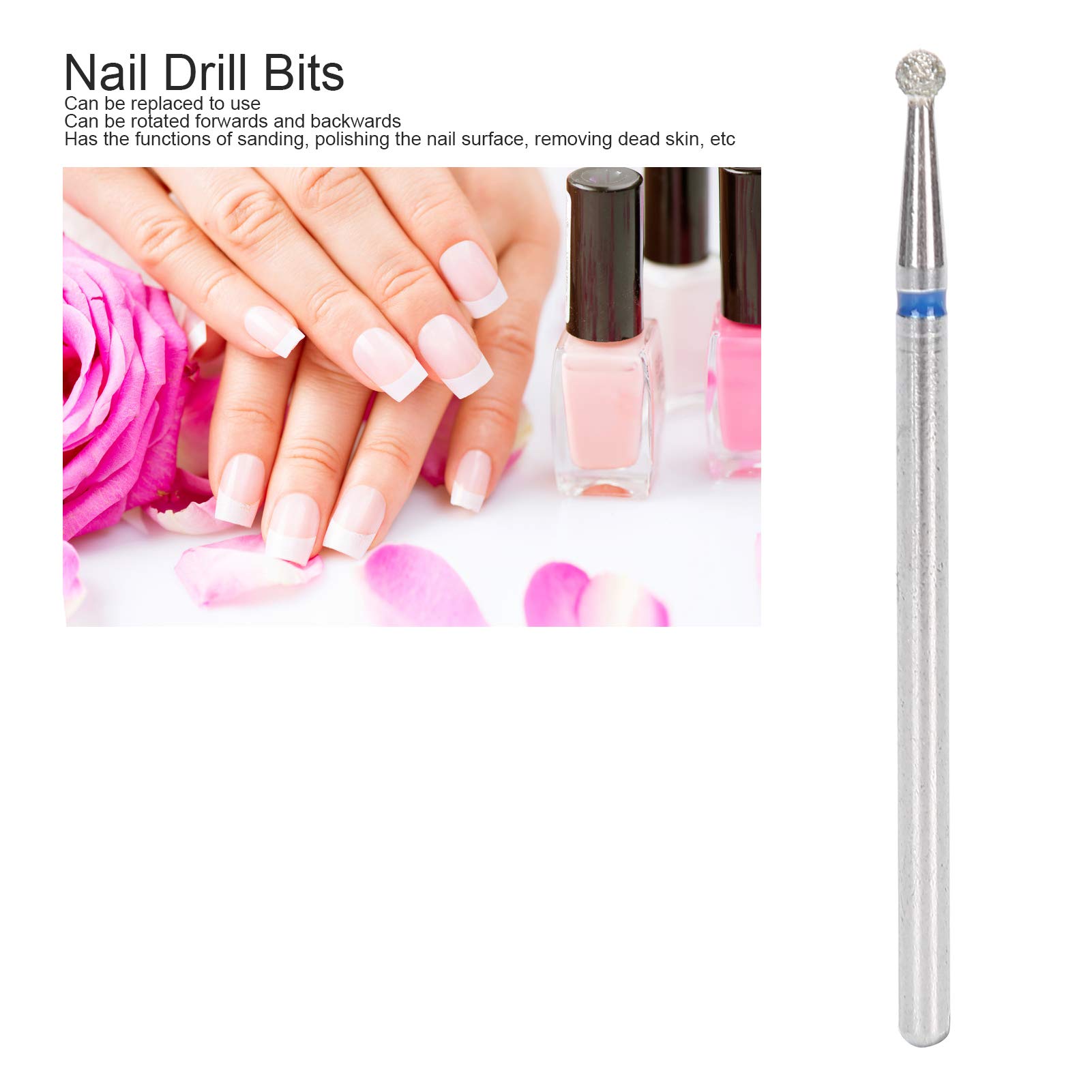 EXCLUZO 2.3mm Nail Drill Bits Set - Professional Nail Grinding Heads & Polishing Bits for Dead Skin Removal - Durable & Easy to Use Spherical Manicure Tools for Home Salon & Nail Care