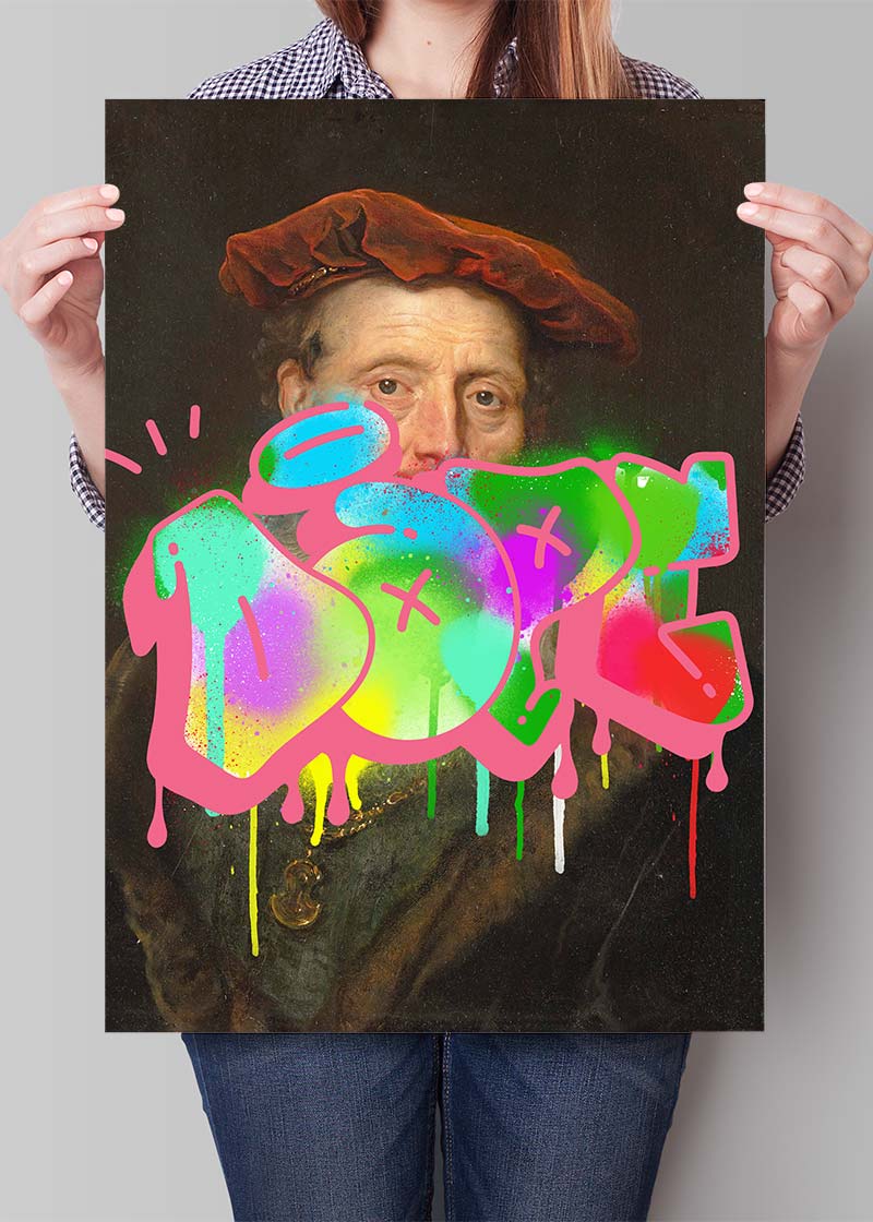 Urban Graffiti Tag Portrait Print - Street Art Wall Decor for Home, Office & Studio | Unique Gift for Artists & Designers
