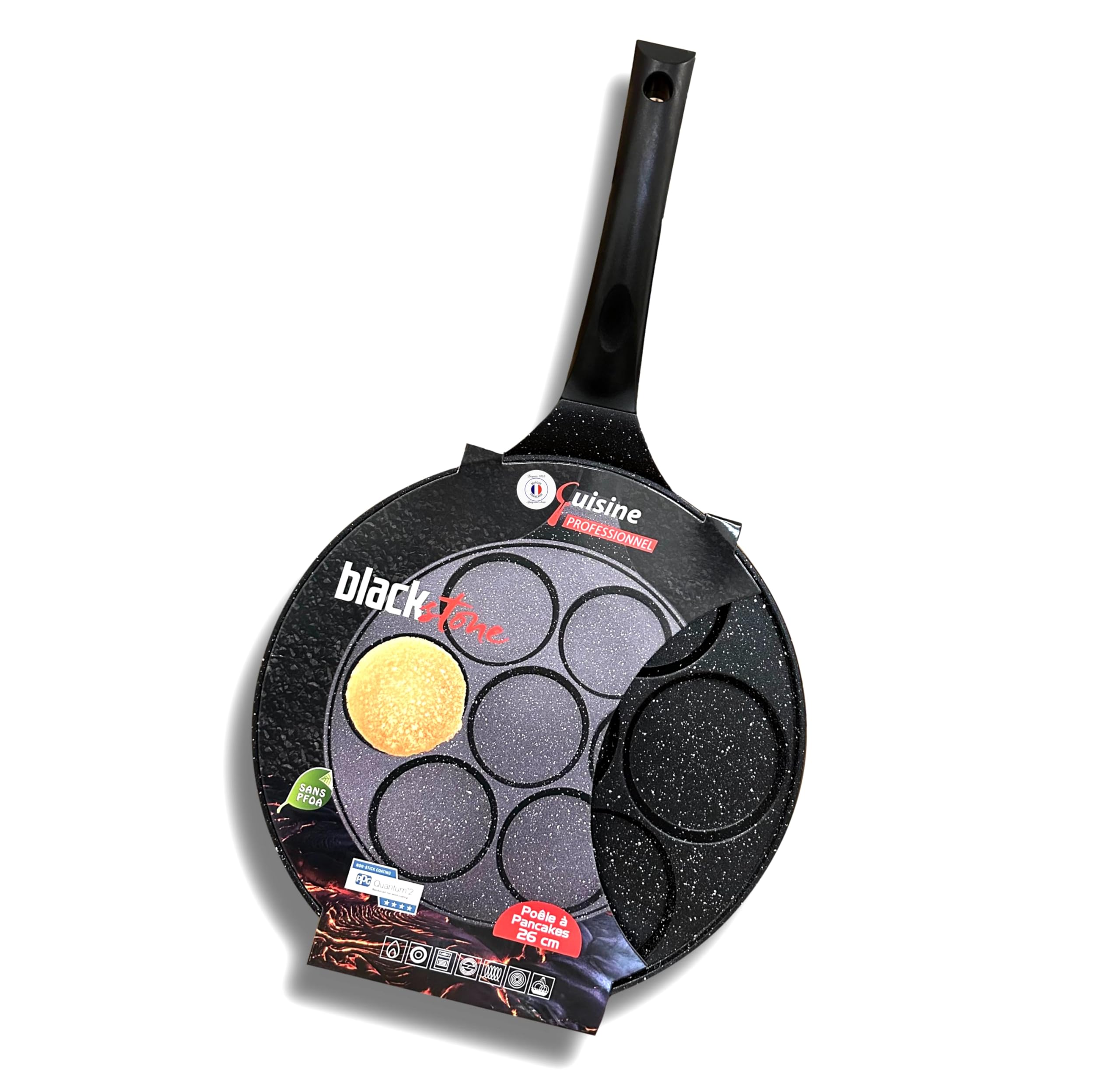 Cflagrant® Non-Stick Pancake Pan - 26cm Stone Coated, PFOA-Free, Induction Compatible for All Stovetops | Healthy Fat-Free Cooking | Perfect for Pancakes, Crepes & Breakfast Dishes