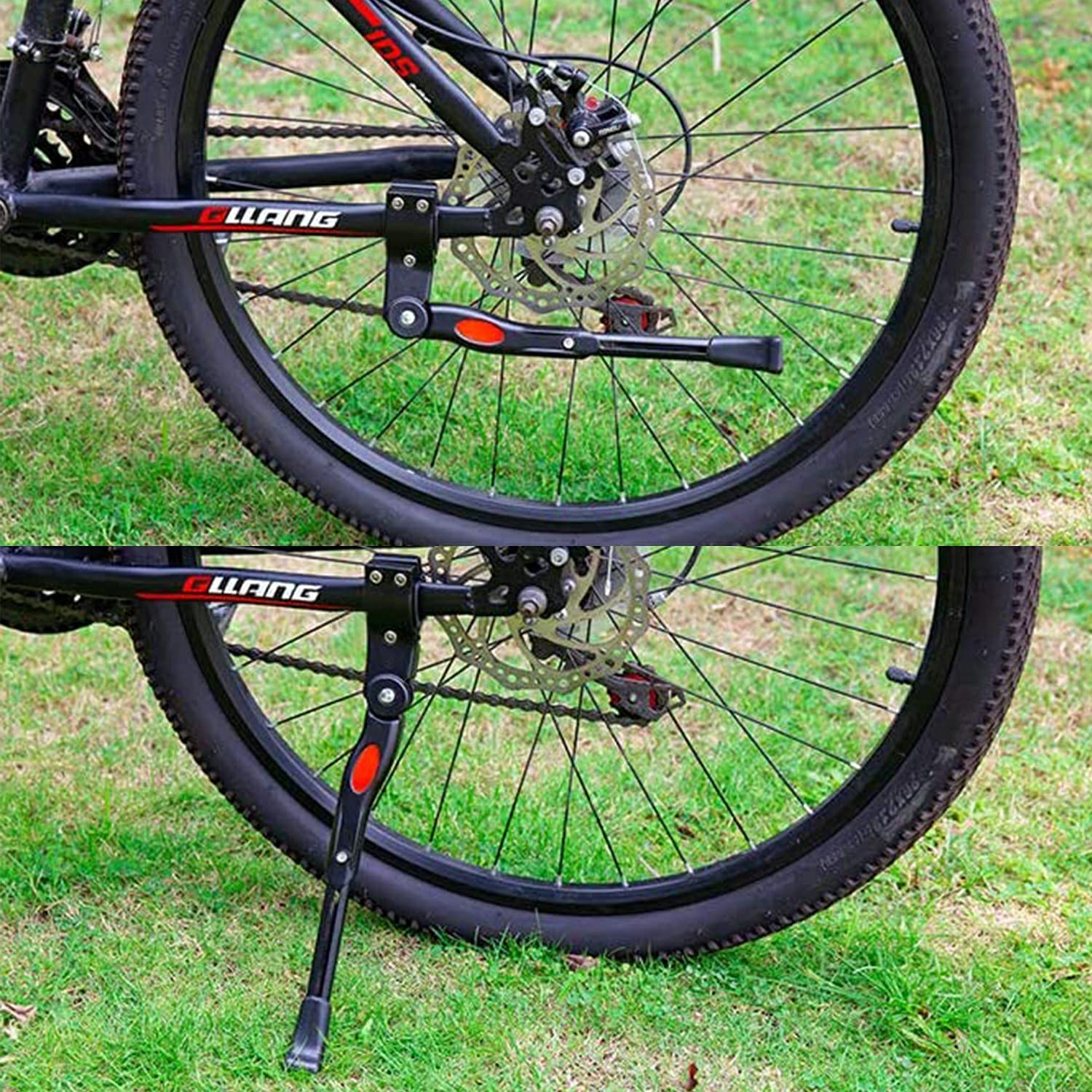 Adjustable Aluminum Bike Kickstand with Concealed Spring - Universal Side Support for 22