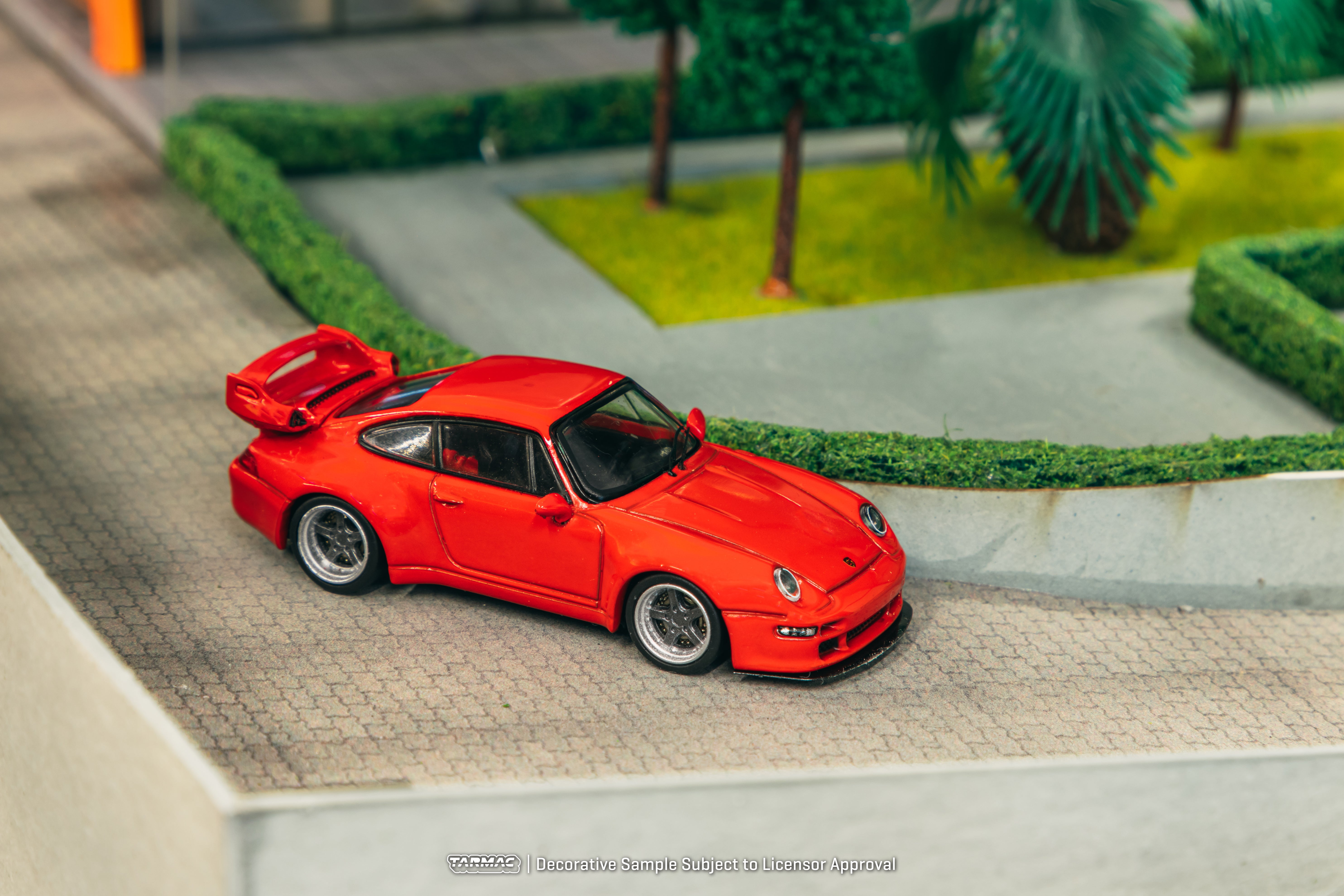 Tarmac Works 1/64 Porsche 993 Remastered By Gunther Werks - Red Diecast Model Car | Collectible Miniature Vehicle for Display & Racing Scenes | Perfect for Car Enthusiasts & Diecast Collectors