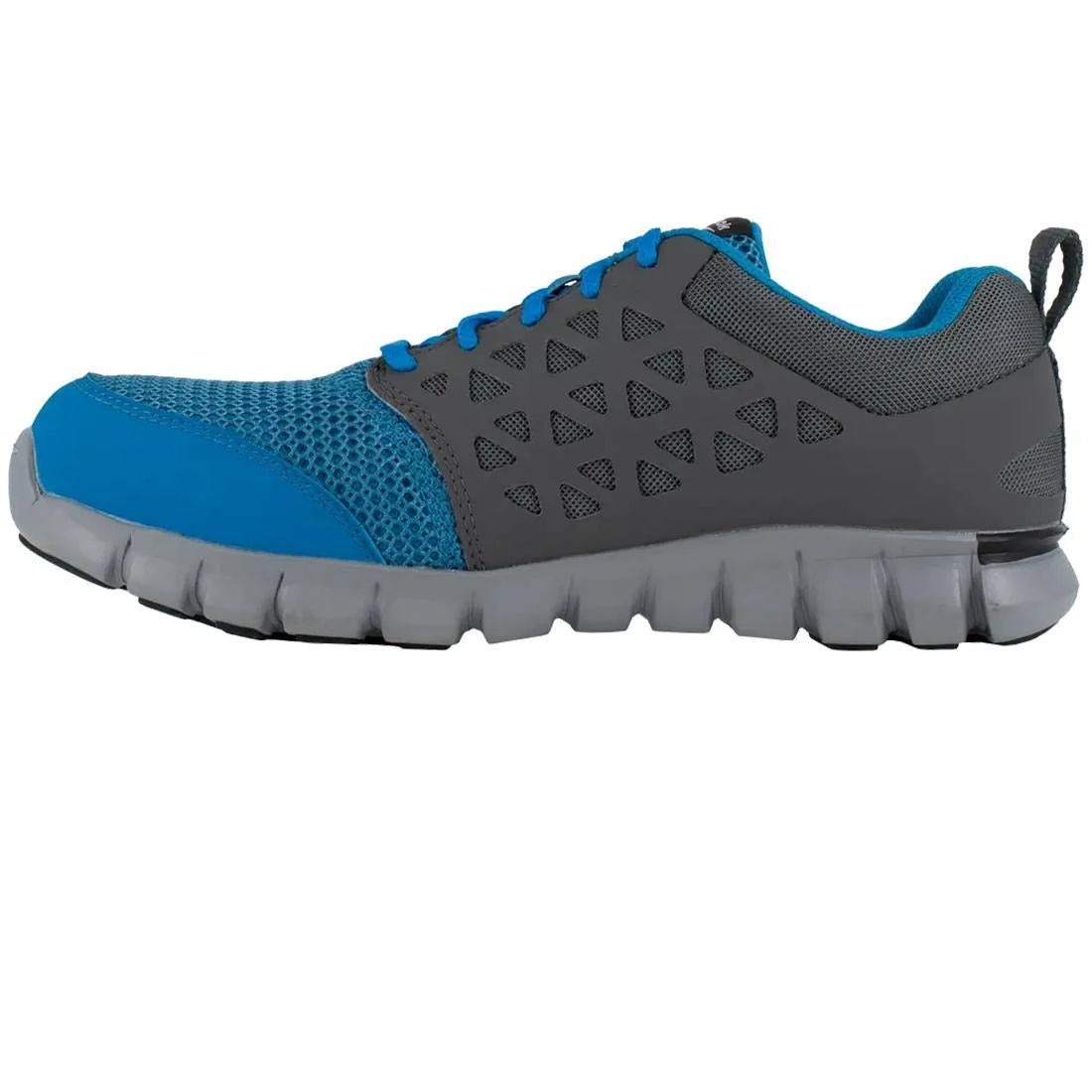 Sublite Cushion Alloy Toe Athletic Work Shoes for Men - Lightweight Safety Shoes with Shock Absorption, Breathable & Slip-Resistant - Ideal for Construction, Warehouse & Industrial Work (Blue/Grey)