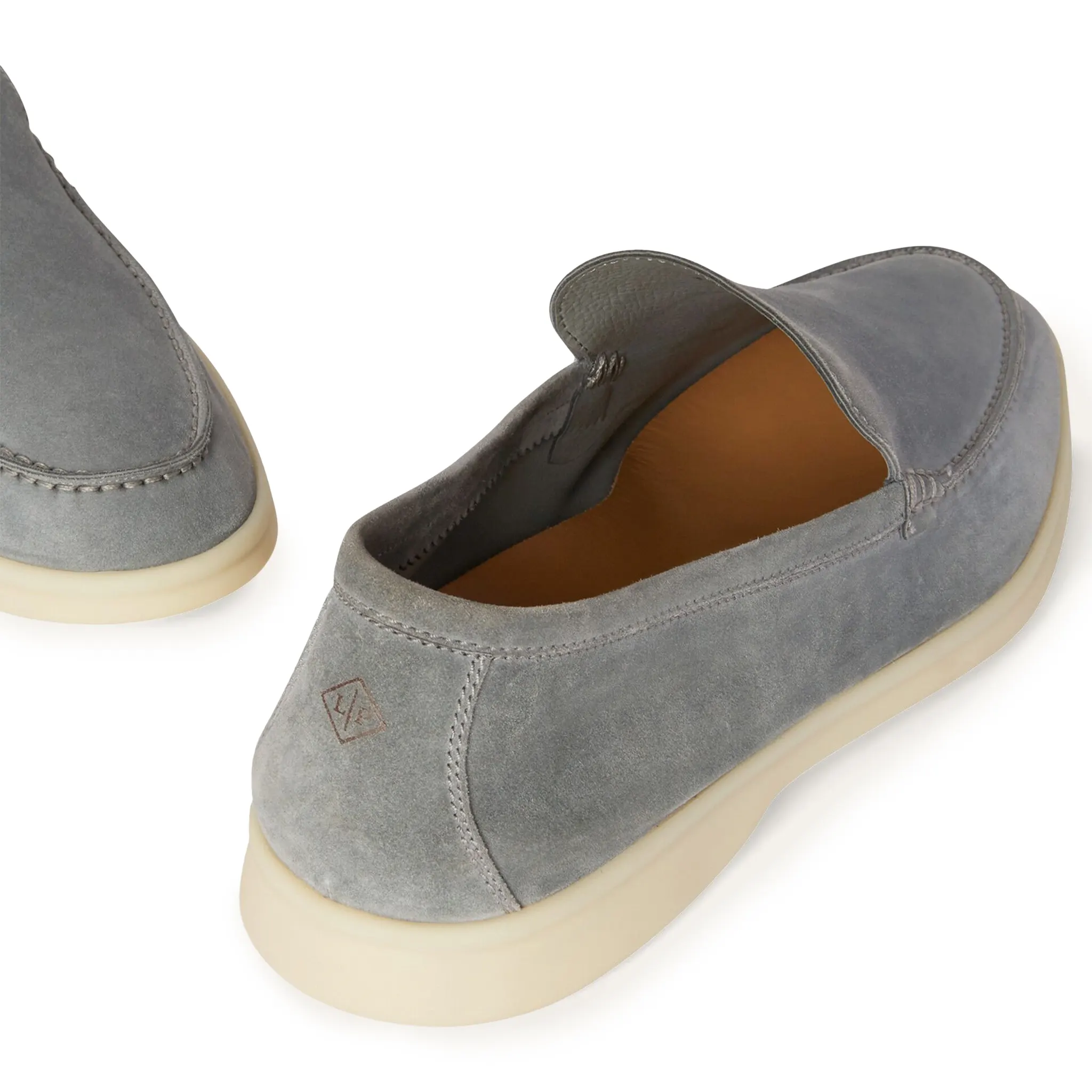 Loro Piana Summer Walk Suede Gull Grey Loafers for Men - Comfortable Casual Slip-On Shoes for Office, Travel & Daily Wear