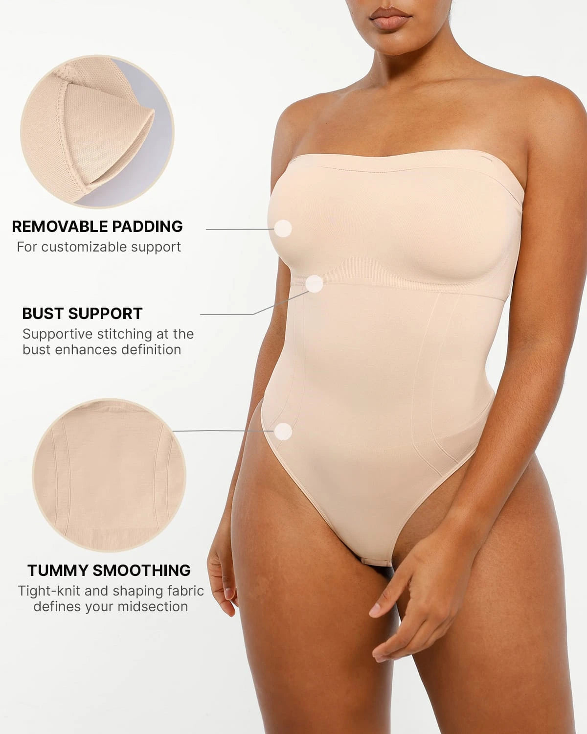 Seamless Sculpt Strapless Thong Bodysuit for Women - Sexy Shapewear for Special Occasions & Date Nights