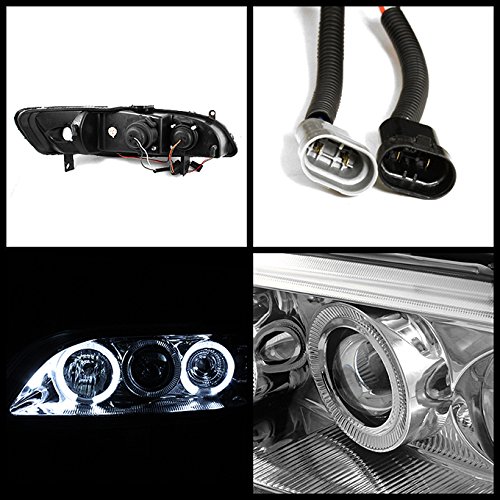 AKKON Chrome Clear Dual Halo Projector Headlights for Honda Accord - Replacement Lamps Pair (Driver & Passenger) | Perfect for Night Driving & Car Customization
