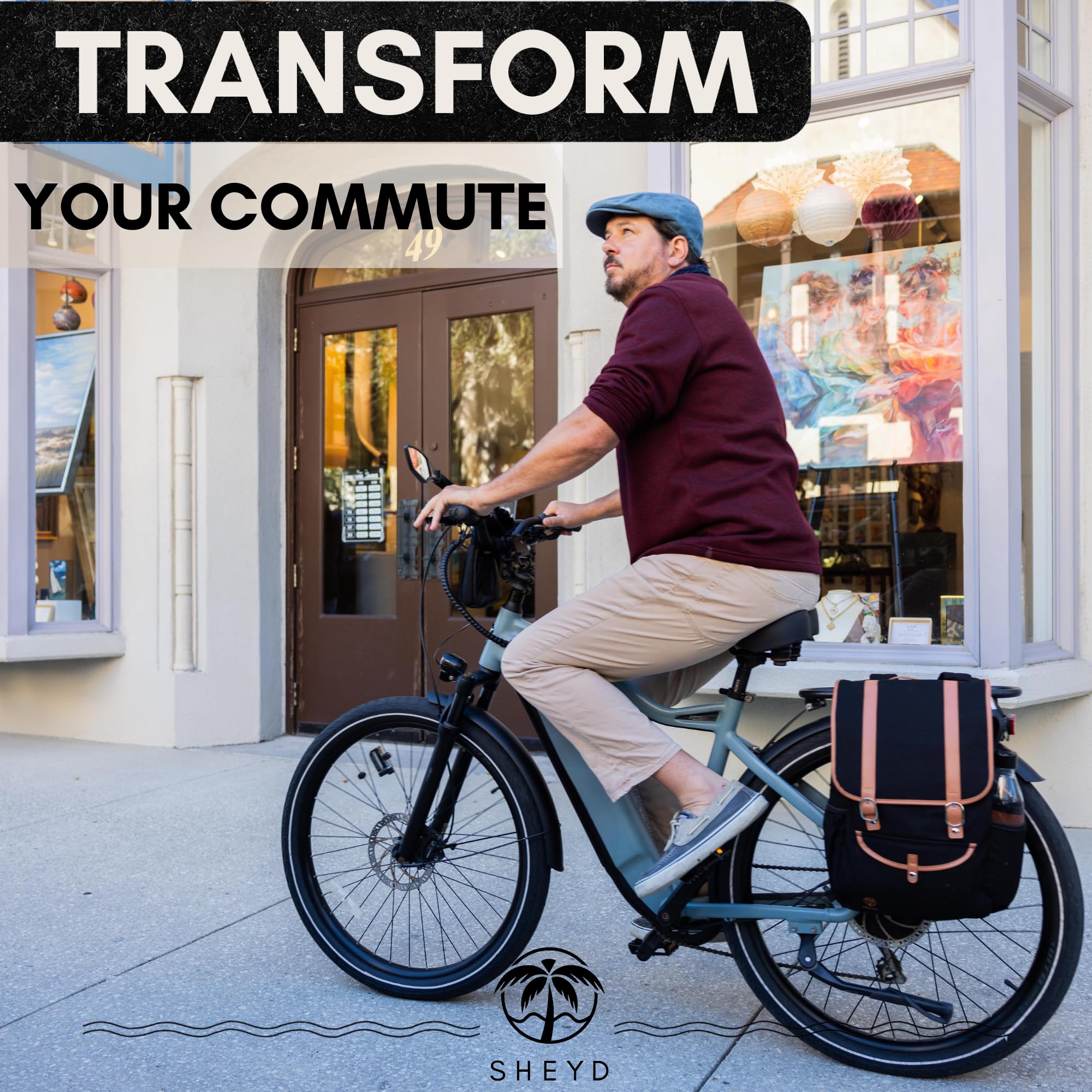 Waterproof Bike Backpack with Laptop Compartment - Convertible Double Pannier Cycling Bag for Commuters, 17.3L Rear Rack Bike Backpack for Men & Women | Perfect for Cycling to Work, School or Outdoor Adventures