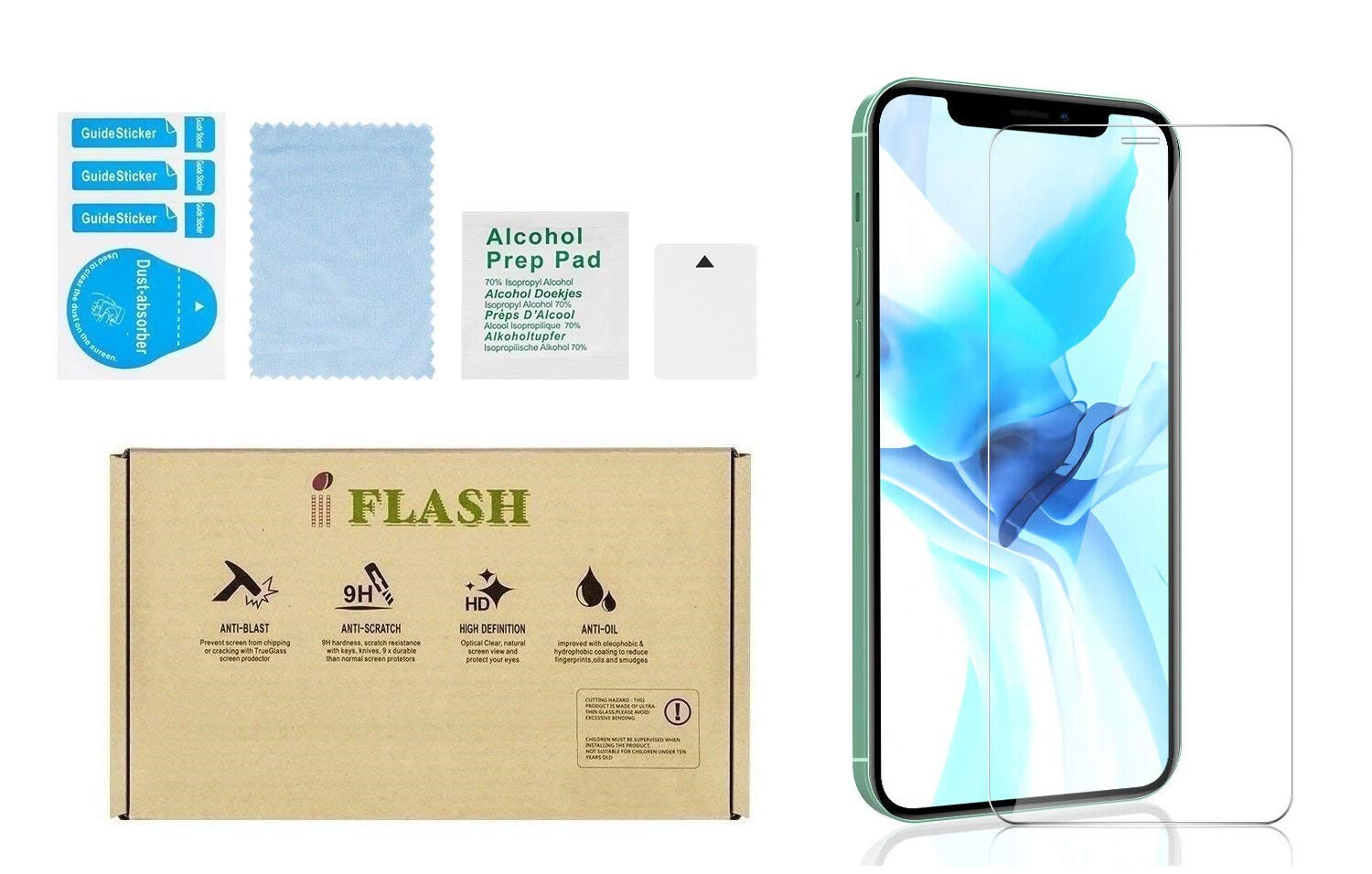 (2 Pack) iPhone 12 Pro Max Tempered Glass Screen Protector - Crystal Clear, Case Friendly, Bubble Free, Scratch Resistant for Apple iPhone 12 Pro Max 6.7