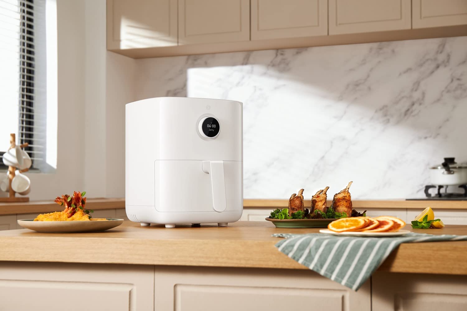 XIAOMI Mi Smart Air Fryer 3.5L - OLED Touchscreen, App Control, Dual Cooking Zones (40-200°C) - Healthy Oil-Free Frying for French Fries, Chicken Wings & Family Meals