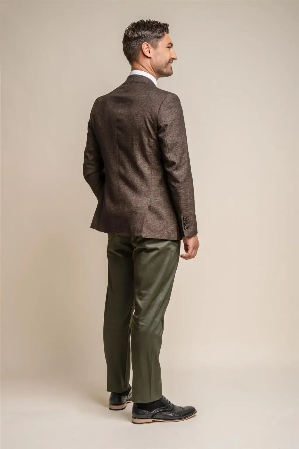 Cavani Men's Dakota Olive Chino Pants - Slim Fit Stretch Comfort Casual Trousers for Work, Office & Everyday Wear