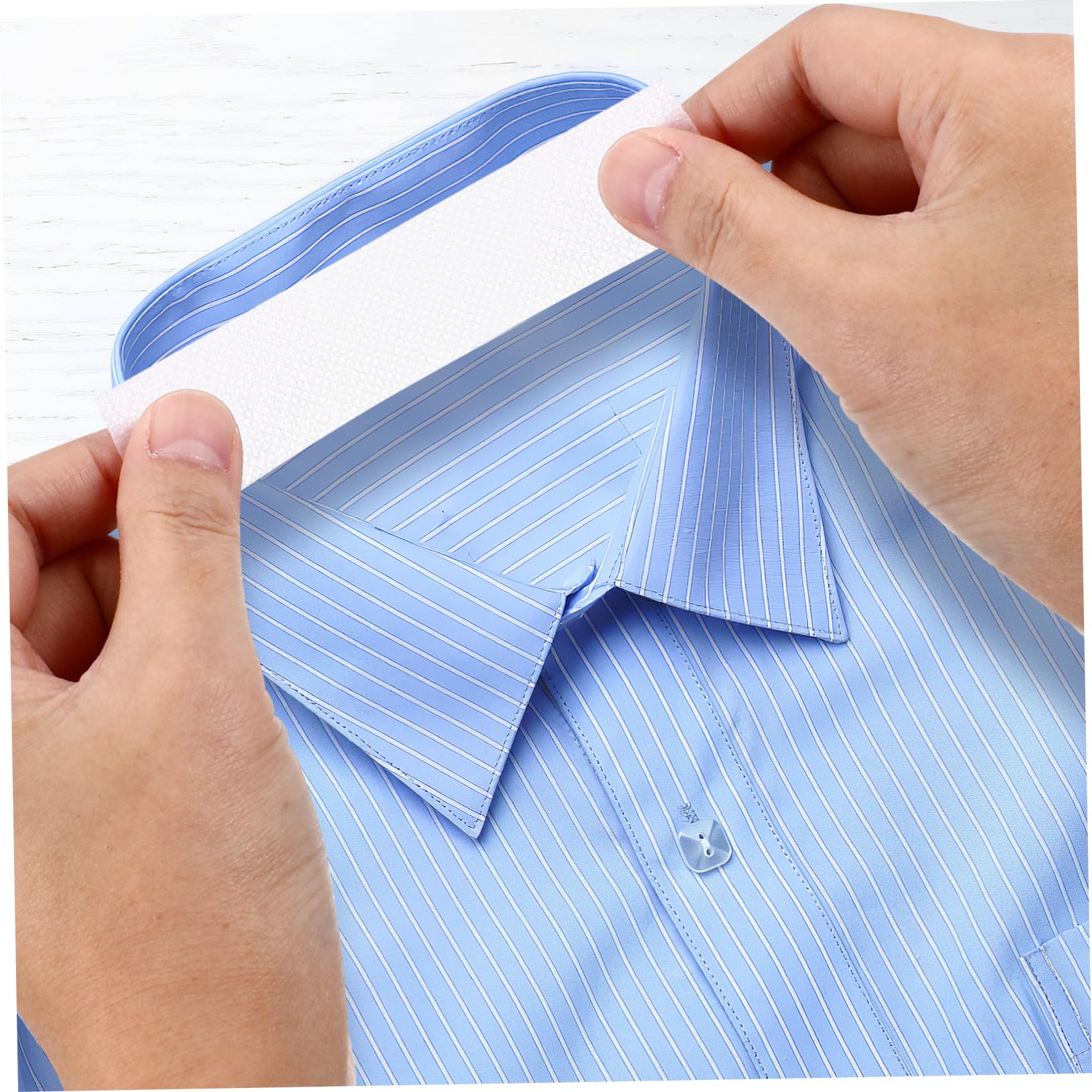 6 Pack Disposable Self-Adhesive Collar Sweat Pads for Men - Invisible Shirt Neck Liners, Sweat Stain Protectors for Dress Shirts - Perfect for Work, Business Meetings & Formal Events
