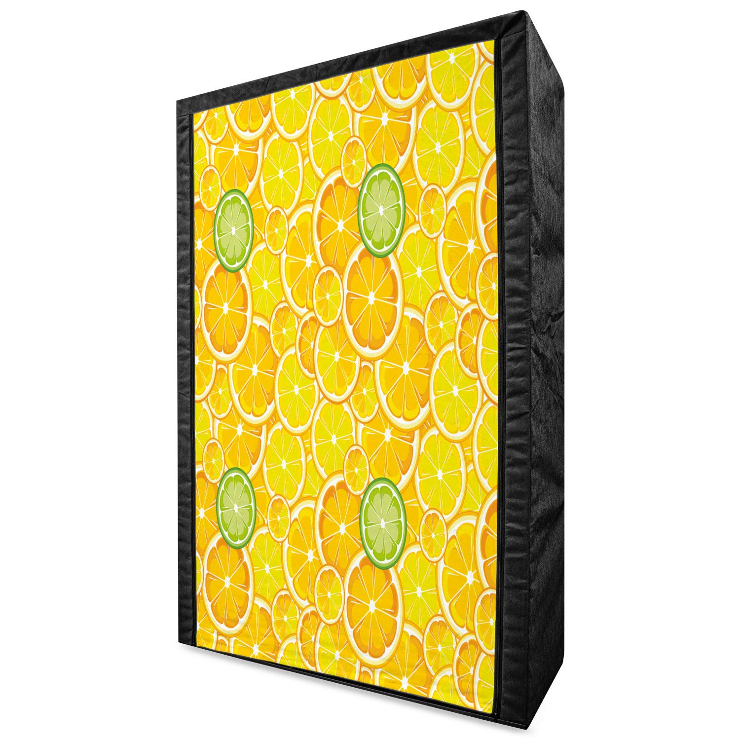 Ambesonne Yellow Portable Fabric Wardrobe with Citrus Fruit Pattern - 42.5