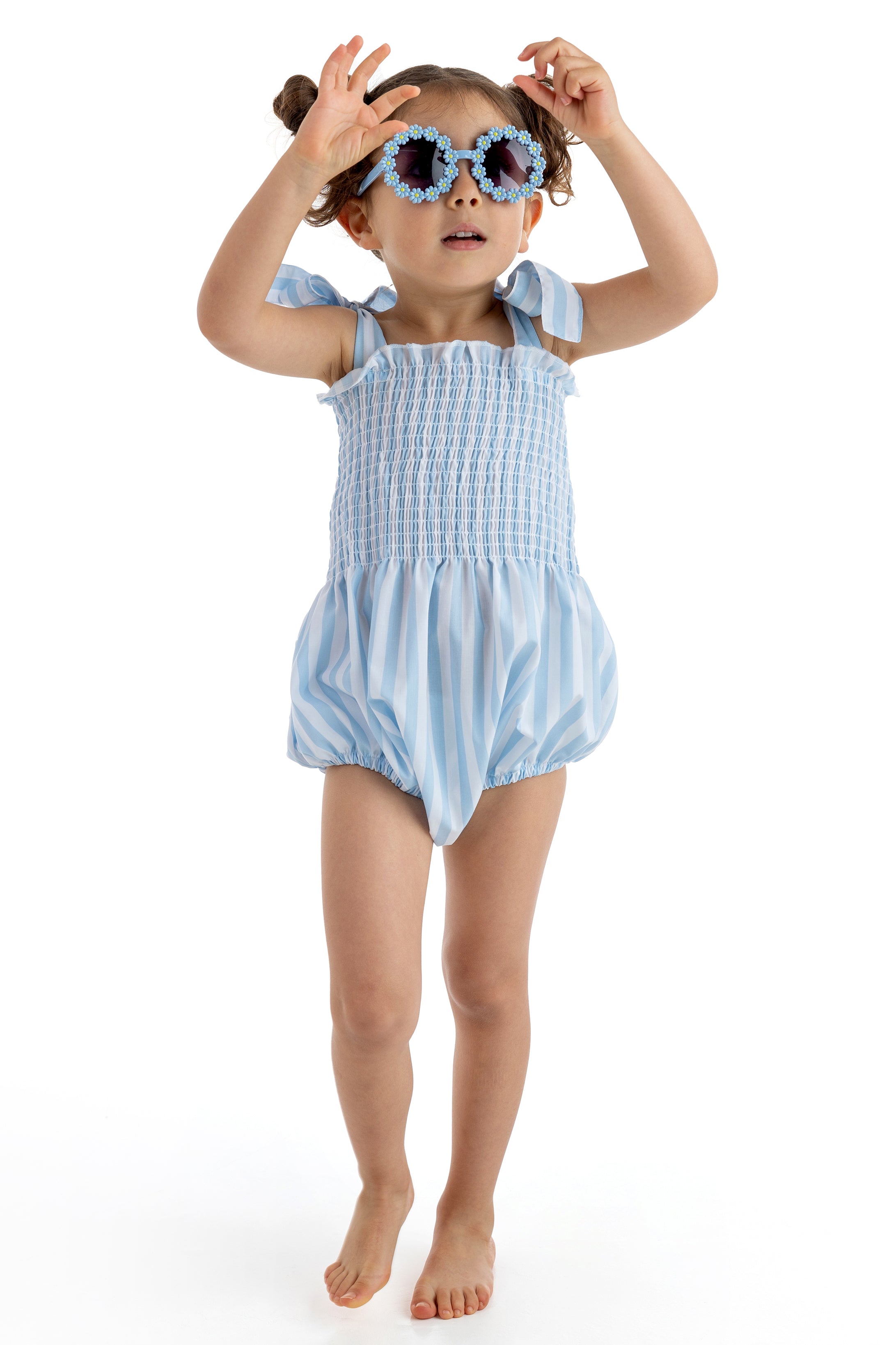 Blue Stripes Cotton Romper for Baby Girls & Boys - Soft & Comfortable One-Piece Outfit - Perfect for Summer, Playdates & Photo Shoots