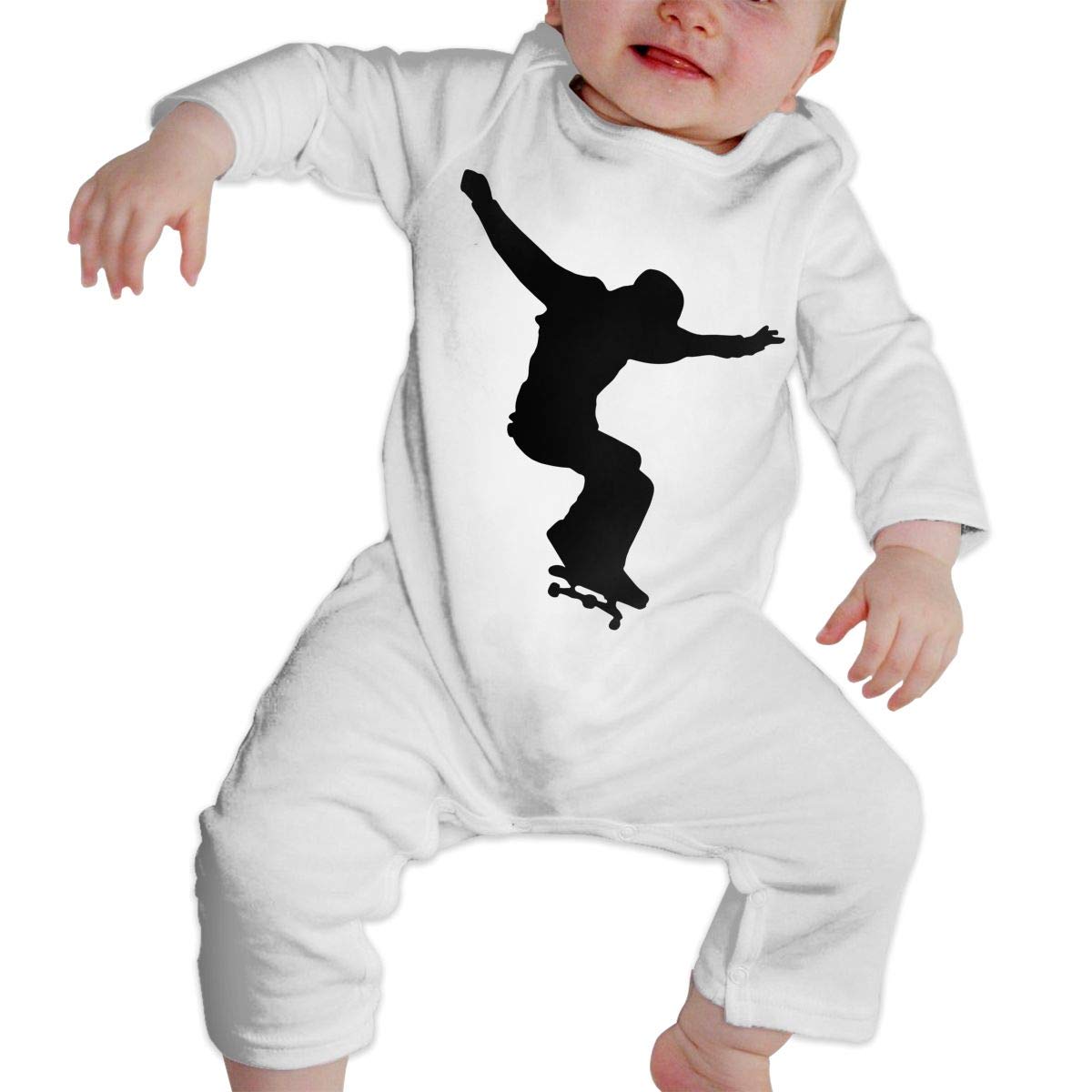 Skateboard Silhouette Baby Bodysuit - Cute Long Sleeve Outfit for Newborn Girls | Perfect for Playtime & Photo Shoots