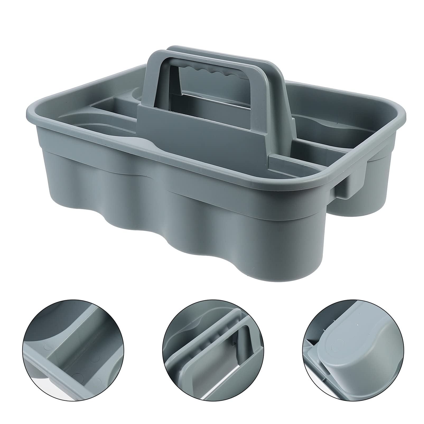 3-Compartment Plastic Cleaning Basket - Multi-Purpose Storage Organizer for Kitchen, Bathroom & Laundry - Perfect for Sponges, Brushes & Cleaning Supplies