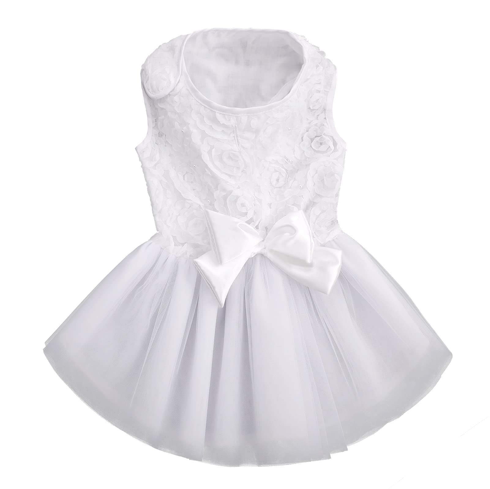 ASENKU Dog Dress - Elegant Pet Wedding Dress with Lace for Small & Medium Dogs & Cats | Princess Puppy Birthday Party Outfit & Formal Apparel (X-Small, White) | Perfect for Weddings, Birthday Parties & Special Occasions