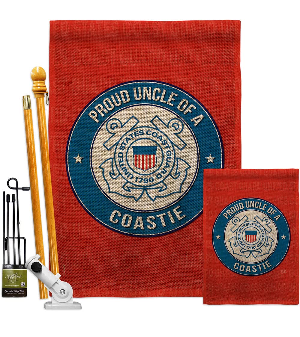 USCG Semper Paratus Burlap Garden House Flag Kit - Double-Sided 28x40 Inch Armed Forces Coast Guard Yard Banner - Perfect for Military Veterans, Retirees & Patriotic Home Decor
