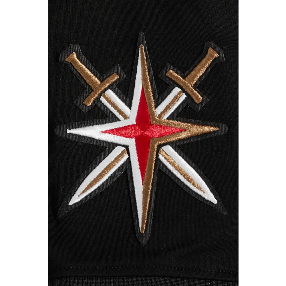 Men's Pro Standard Vegas Golden Knights Chenille Short Sleeve Hoodie - Black | Comfortable & Stylish for Game Day, Casual Wear & Fan Apparel