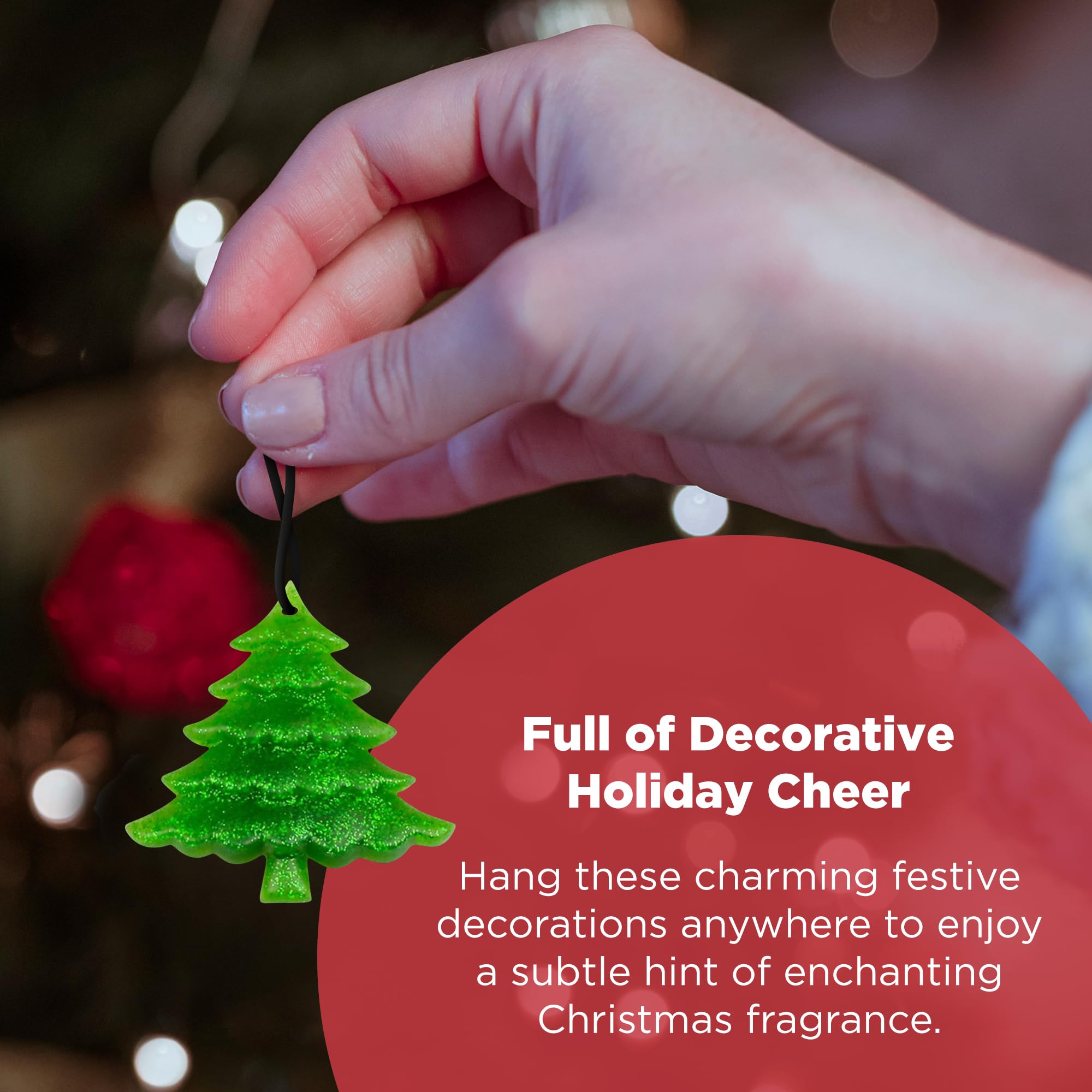 Festive Scented Holiday Ornaments - Christmas Tree Decorations, Car Air Fresheners & Home Fragrance Accessories with Long-Lasting Pine Scent (Pack of 3) - Perfect for Christmas Trees, Car Interiors & Holiday Home Decor