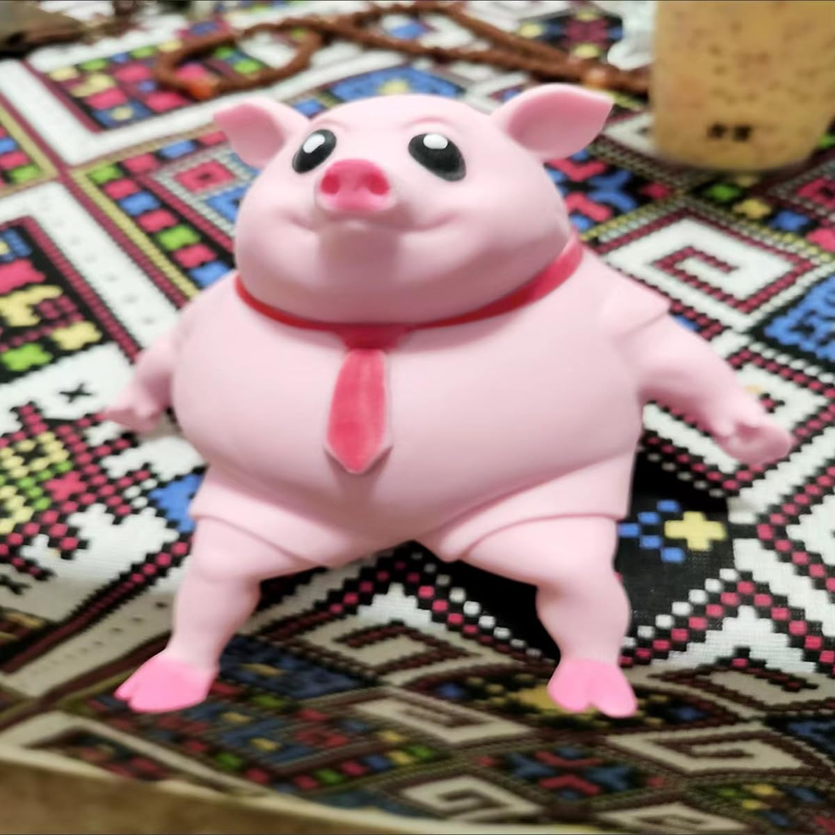**Soft Pink Squishy Pig Toy for Kids & Adults - Stress Relief Sensory Squeeze Toy for Anxiety, TikTok Trendy Fun - Perfect for Home, Office, Travel (Small Size)**