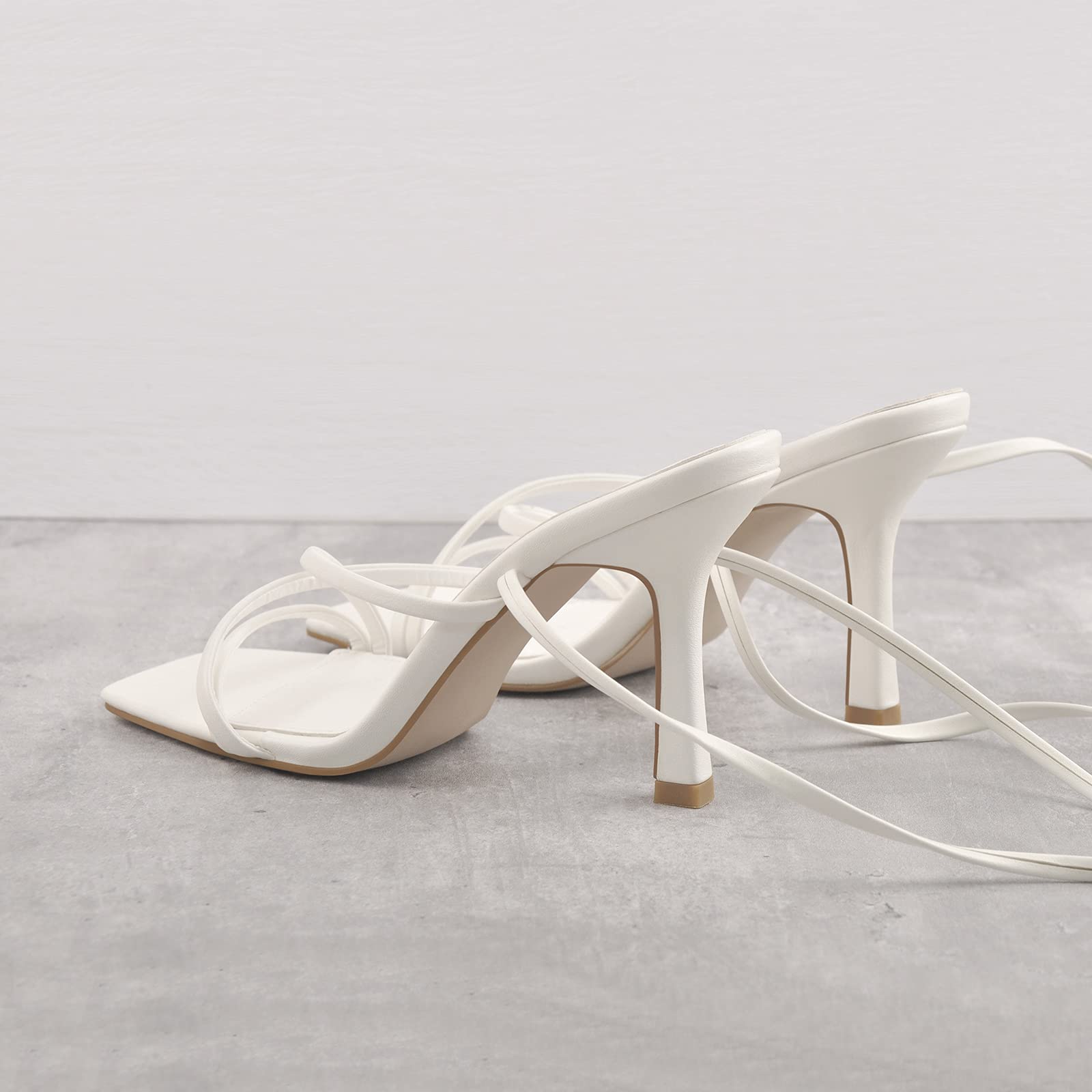 LISHAN Women's Stiletto High Heels Strappy Lace Up Sandals - Sexy Pointed Toe Pump Shoes for Party, Wedding & Evening Wear - Perfect for Prom, Date Night & Special Occasions