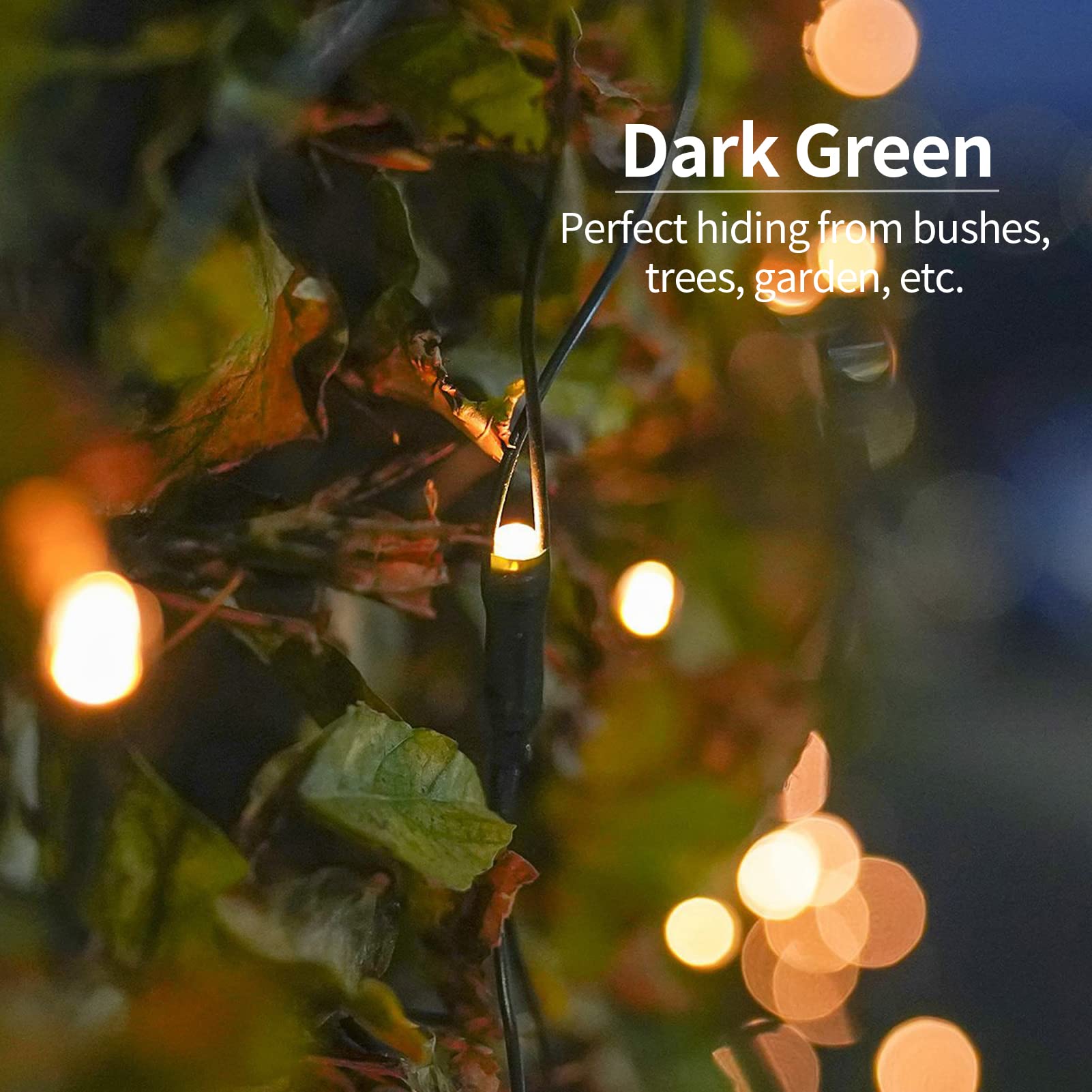 Solar Powered 200 LED 9.8Ft x 6.6Ft Outdoor Net Lights - Dark Green Wire with Auto On/Off & 8 Lighting Modes - Waterproof Mesh Lights for Bushes, Shrubs, Lawn, Garden, Patio, and Holiday Decorations (Warm White)